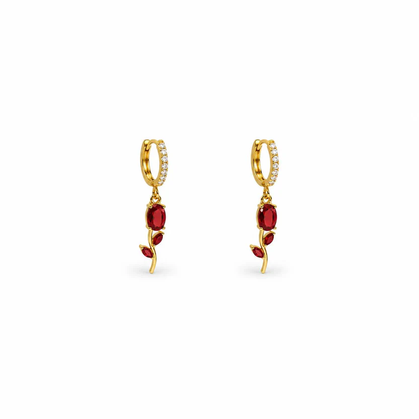 Tulip Gold Earrings - Image 2