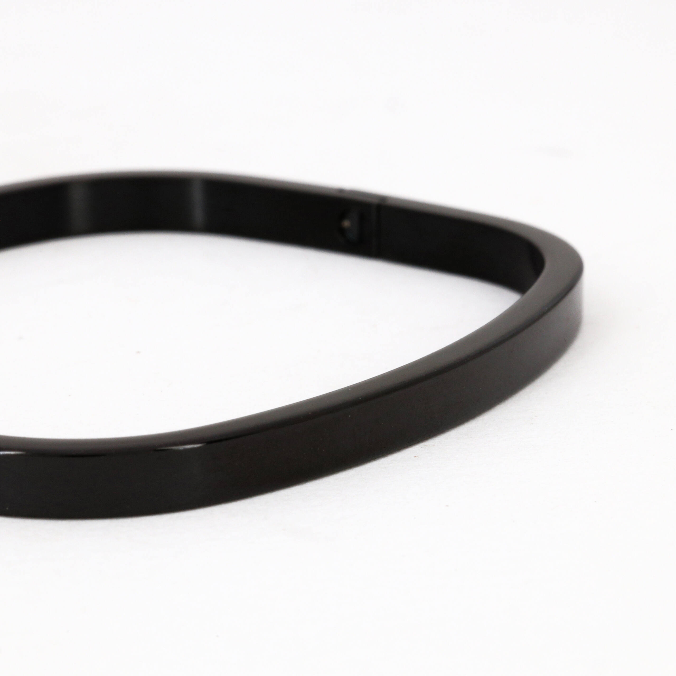 Matte Black Minimalist Geometric Bangle Bracelet