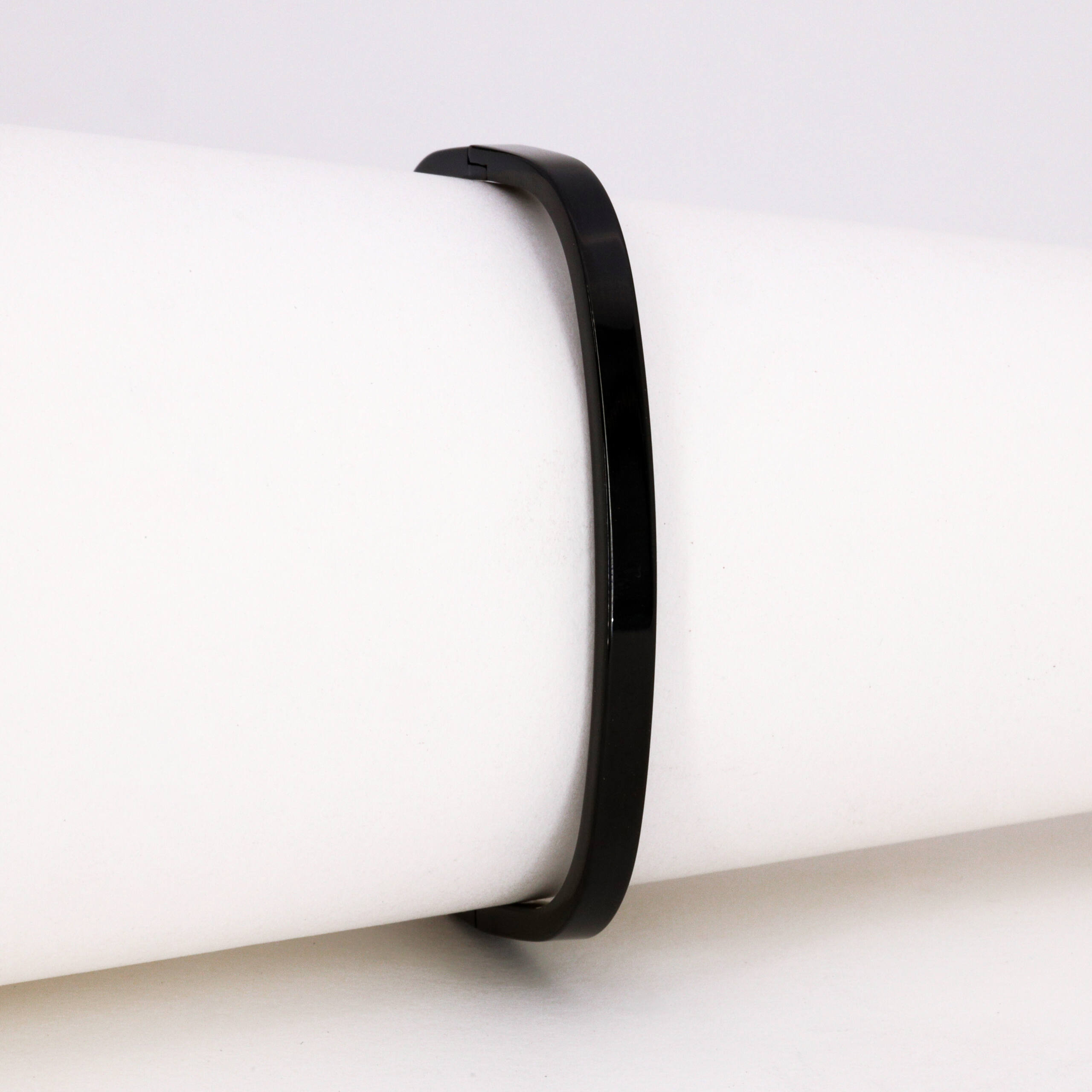 Matte Black Minimalist Geometric Bangle Bracelet