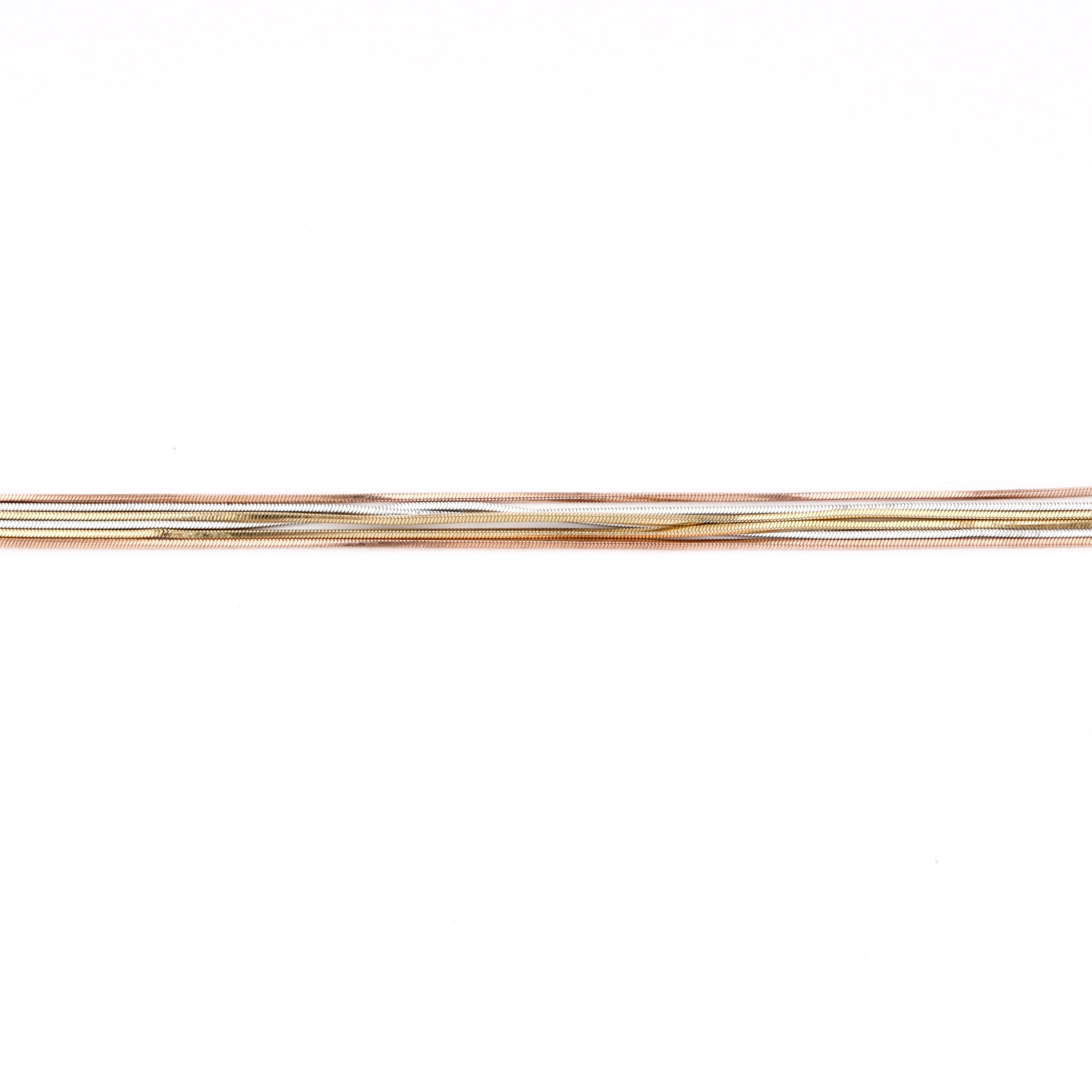 Tri-Tone Multi-Strand Snake Chain Adjustable Bracelet - Image 3