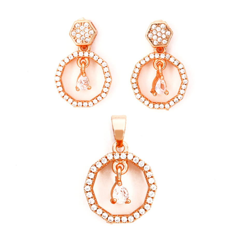 Celeste Double Halo Pendant Set