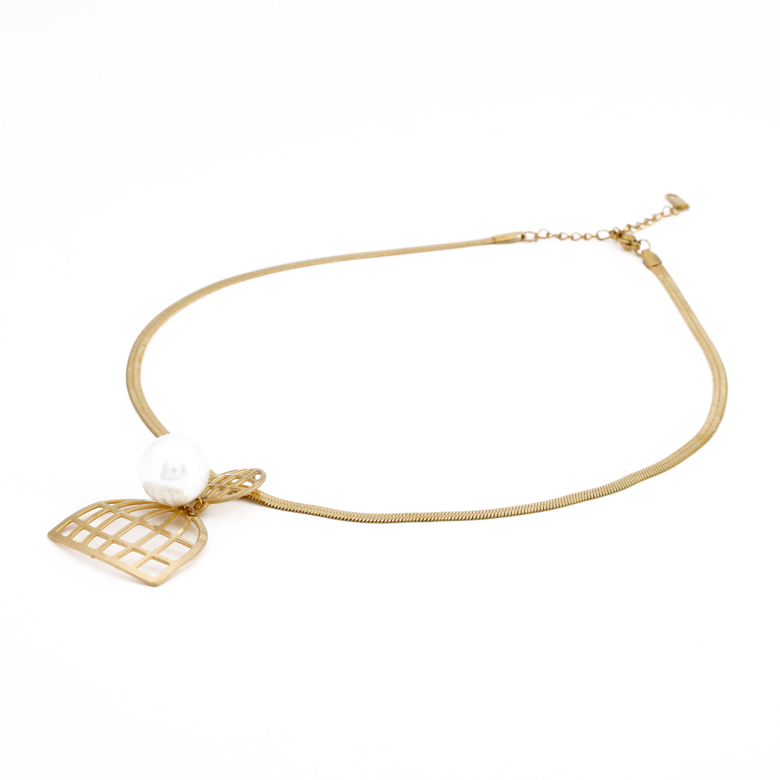 Floral Gold Charm Necklace Set
