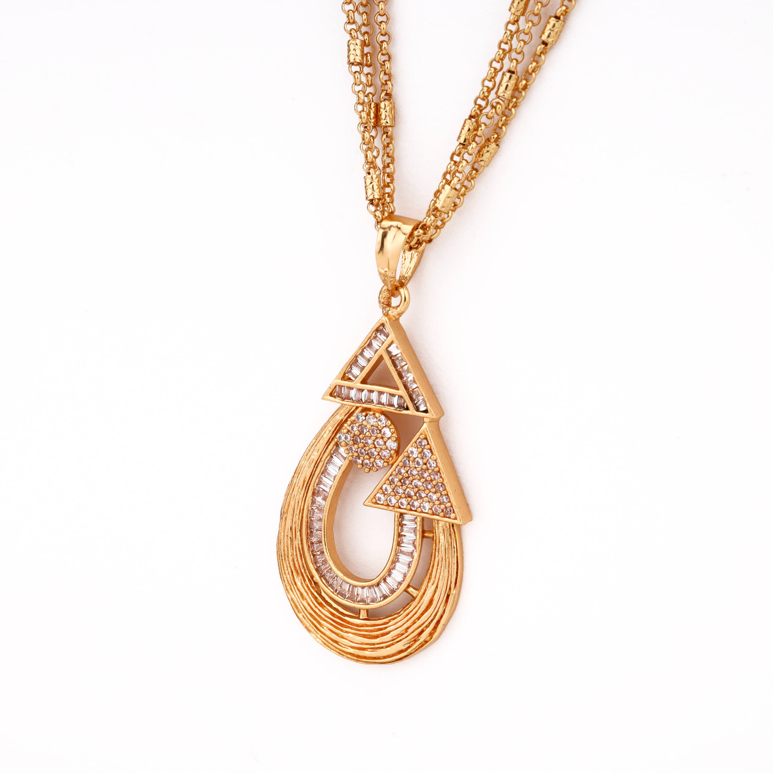 Ros? Floral Drop Pendant Set