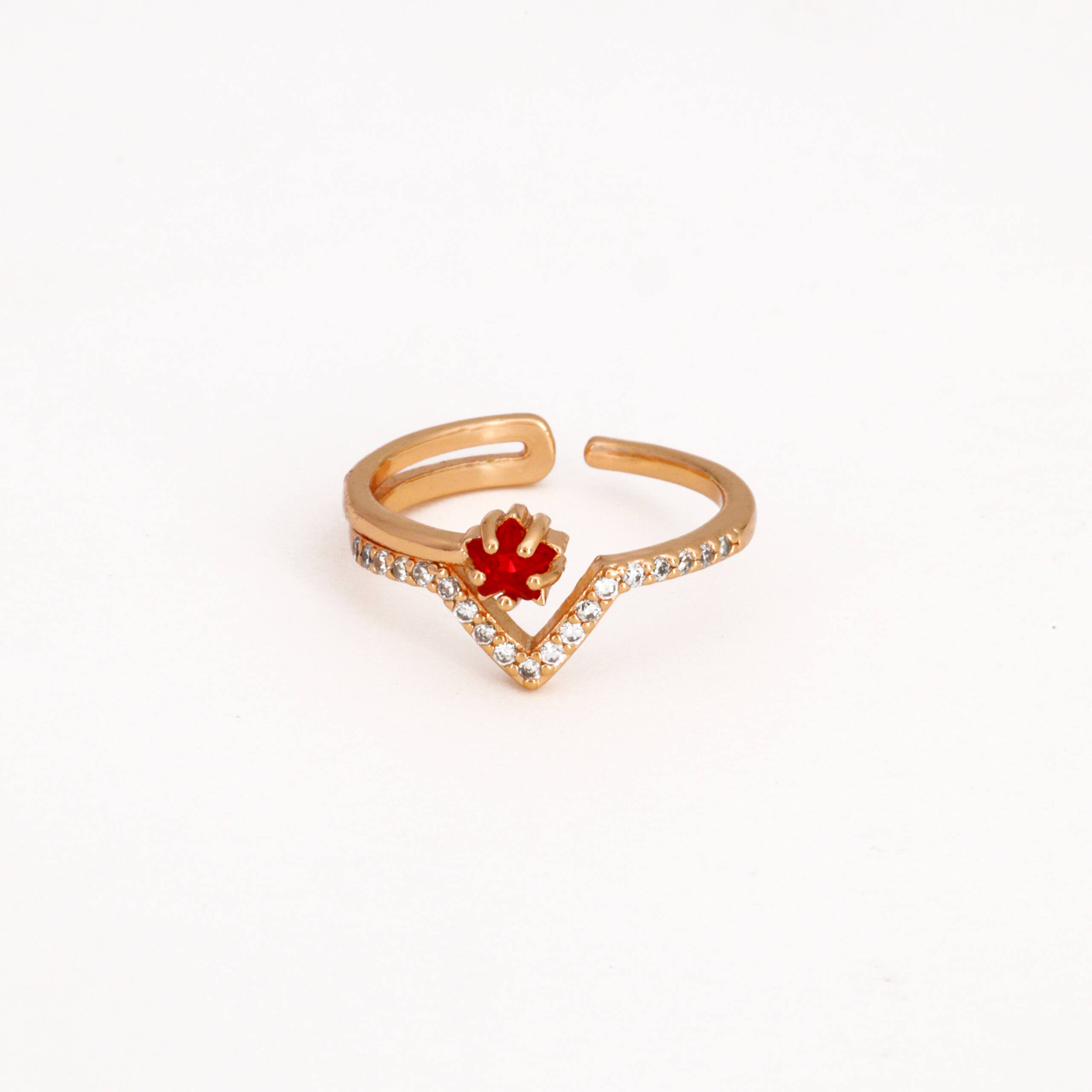 Rose Gold Adjustable Floral Wishbone Ring Collection