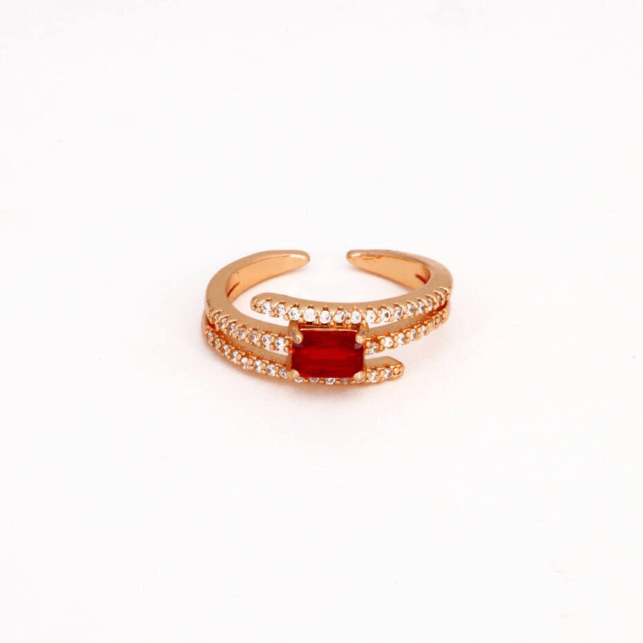 Rose Gold Ruby Emerald-Cut Ring