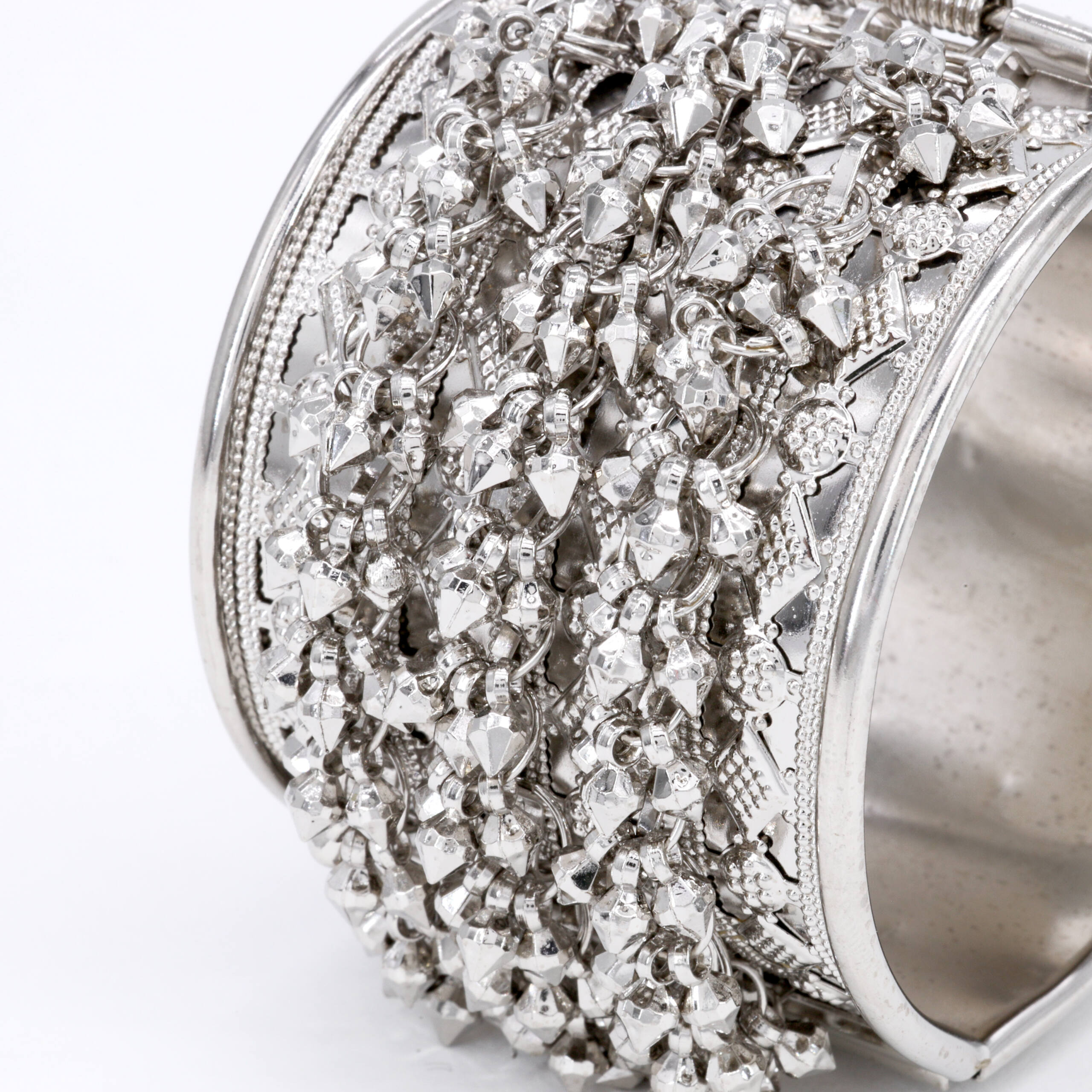 Silver Lace Texture Cuff