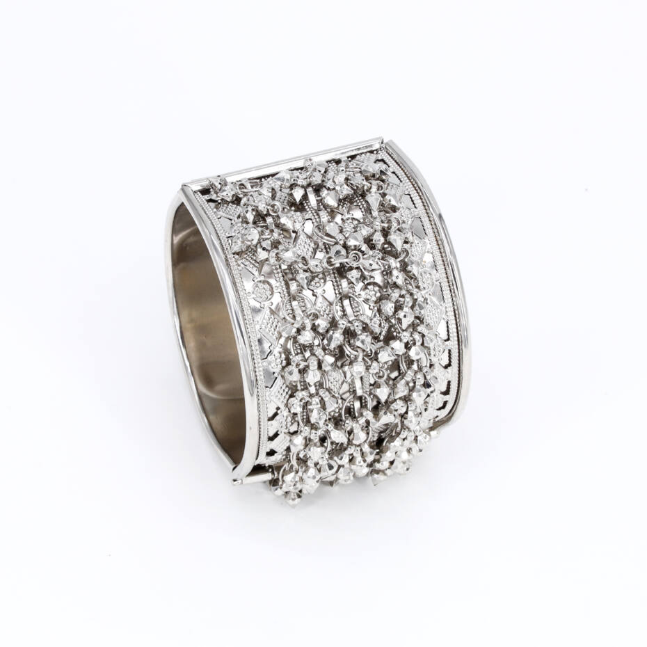 Silver Lace Texture Cuff