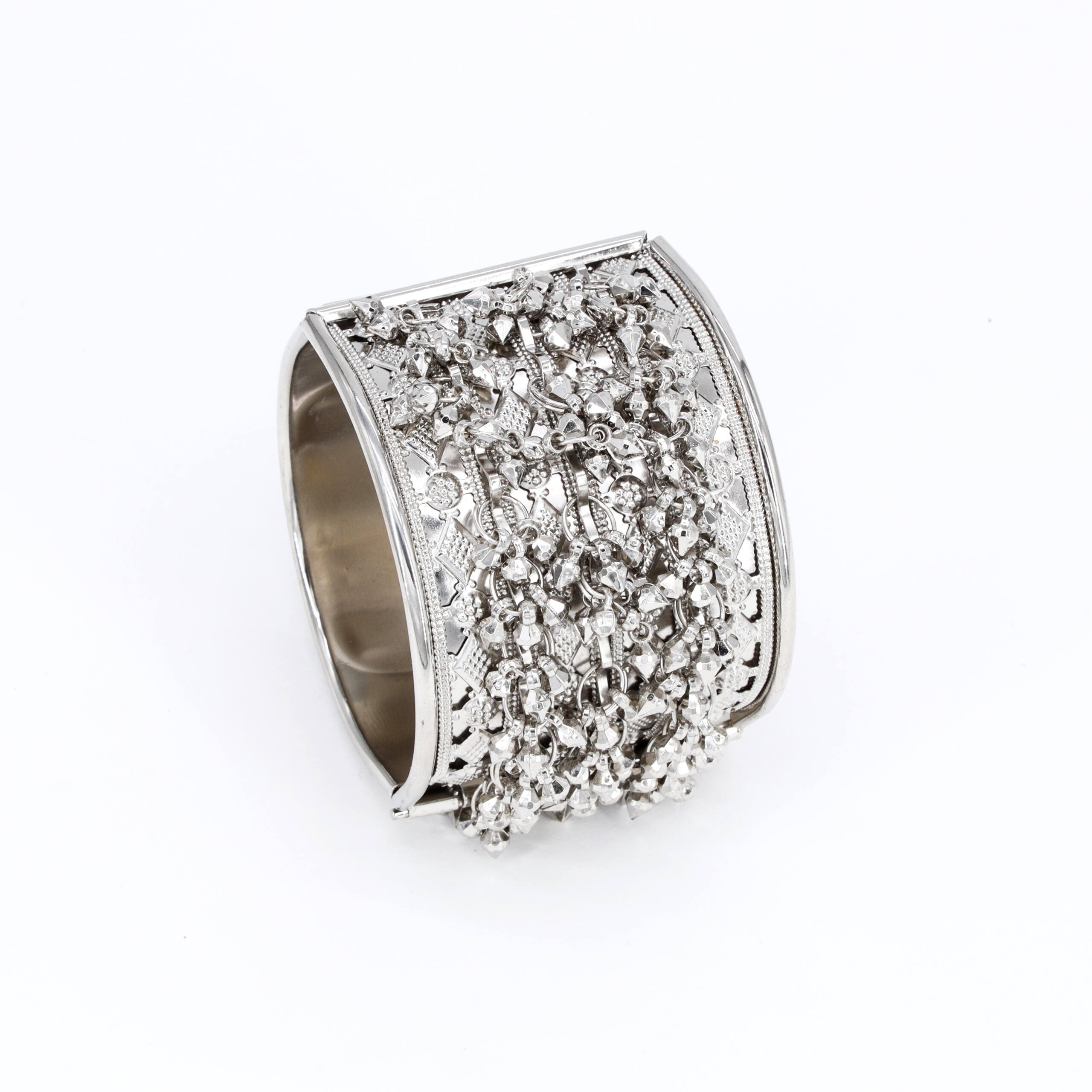 Silver Lace Texture Cuff