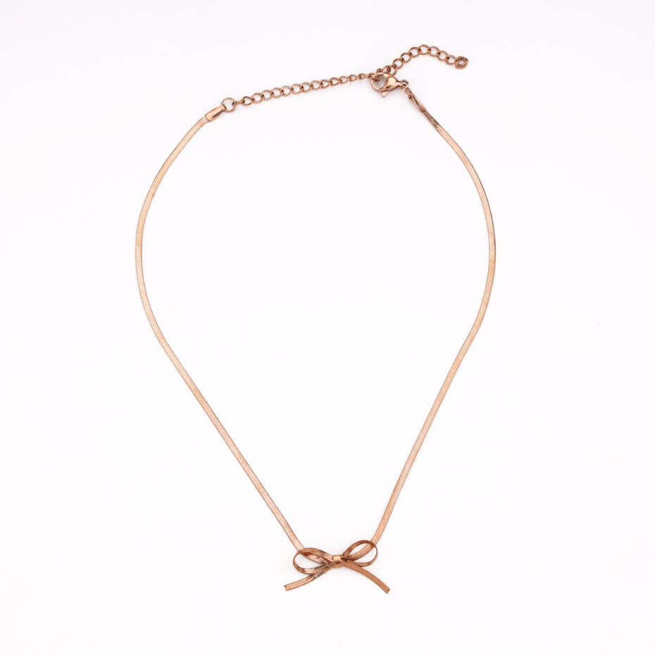 The Blush Coquette Pav & Bow Necklace