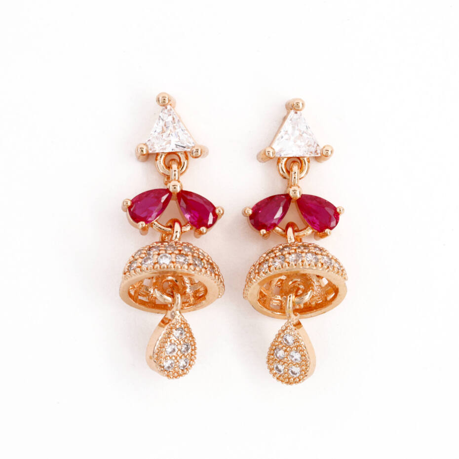 The Crimson Monarch Ruby Jhumka Earrings
