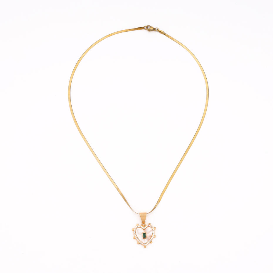 The Emerald Amour Filigree Heart Necklace