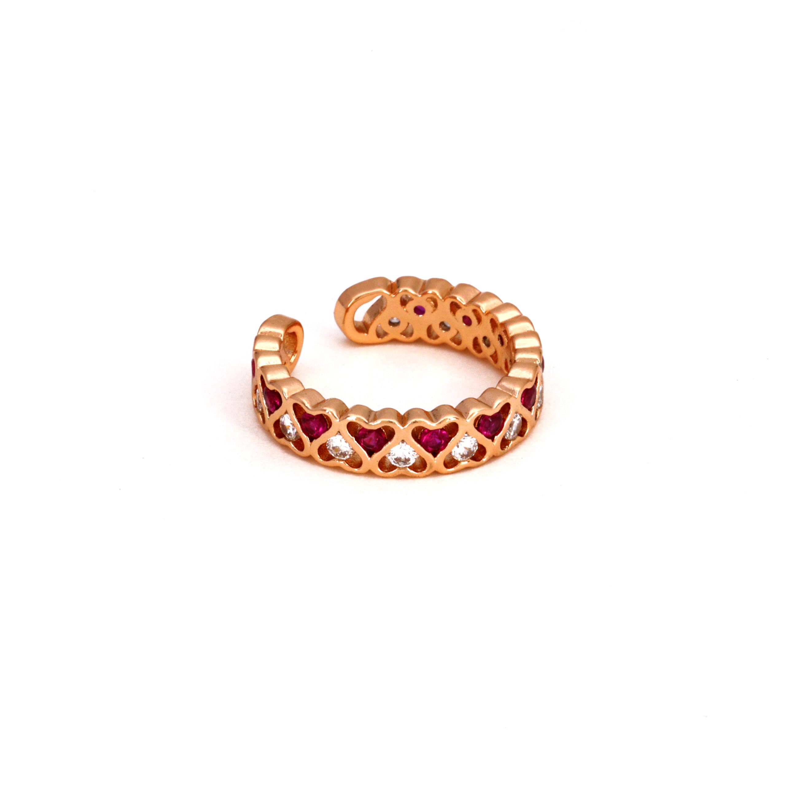 The Infinite Amour Linked Heart Ring