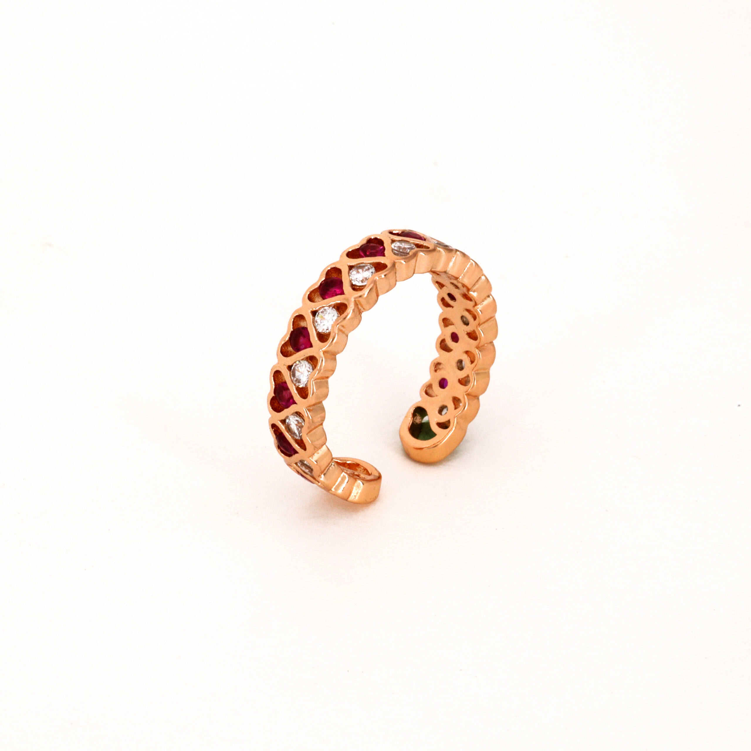 The Infinite Amour Linked Heart Ring