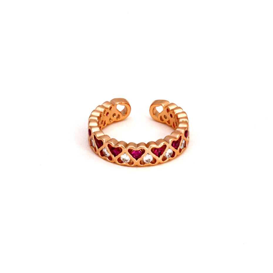 The Infinite Amour Linked Heart Ring