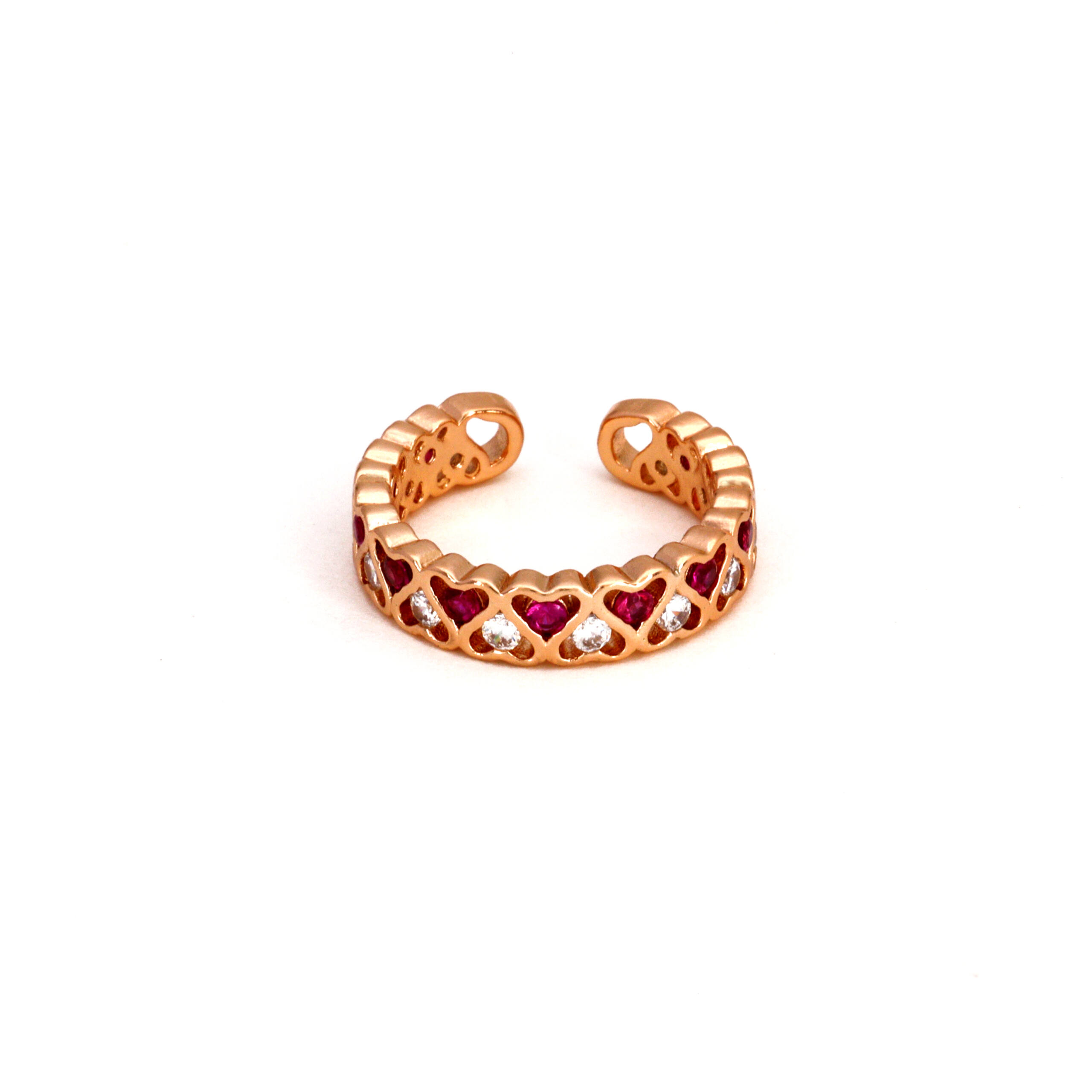 The Infinite Amour Linked Heart Ring