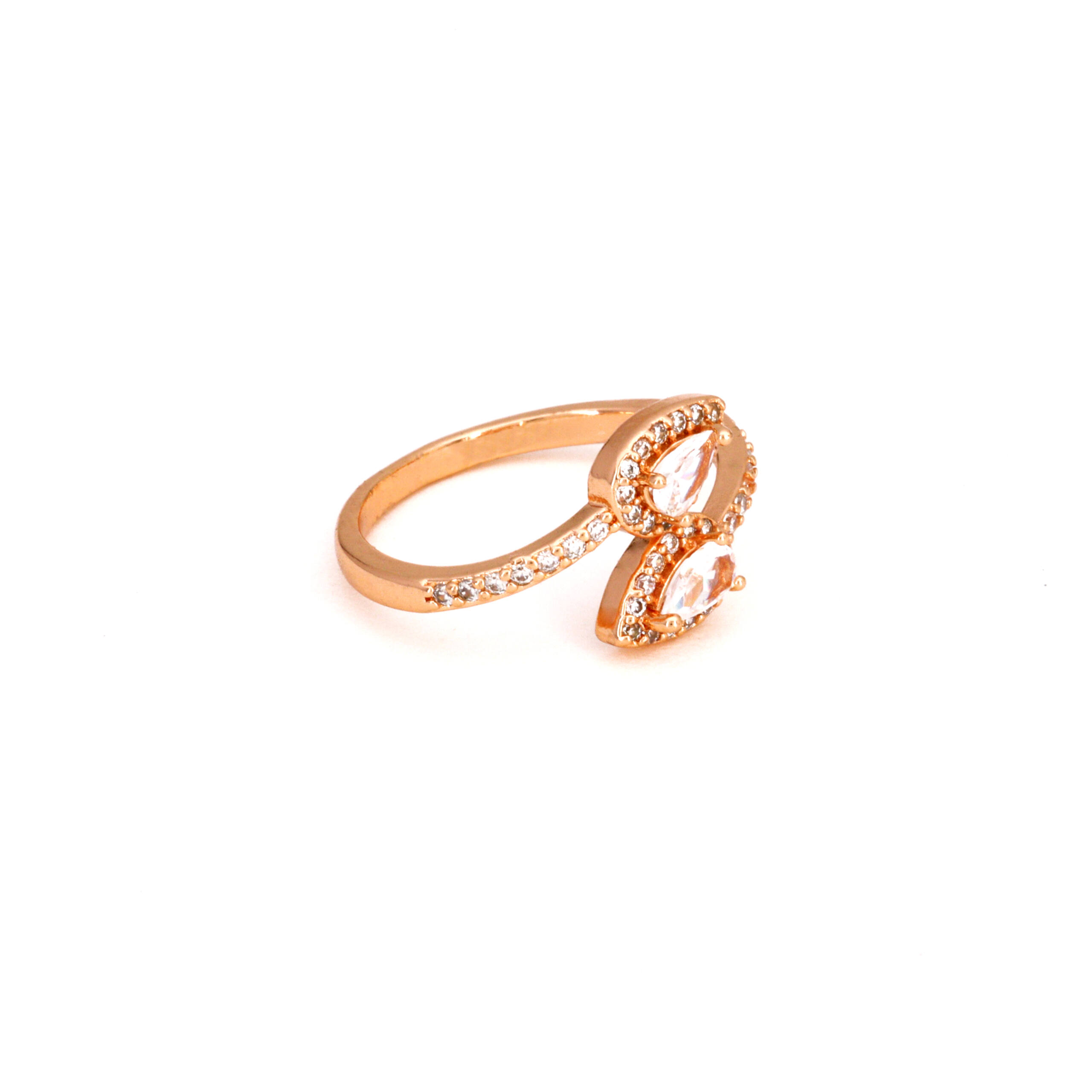 The Monarch Pear Cut Bypass Ring