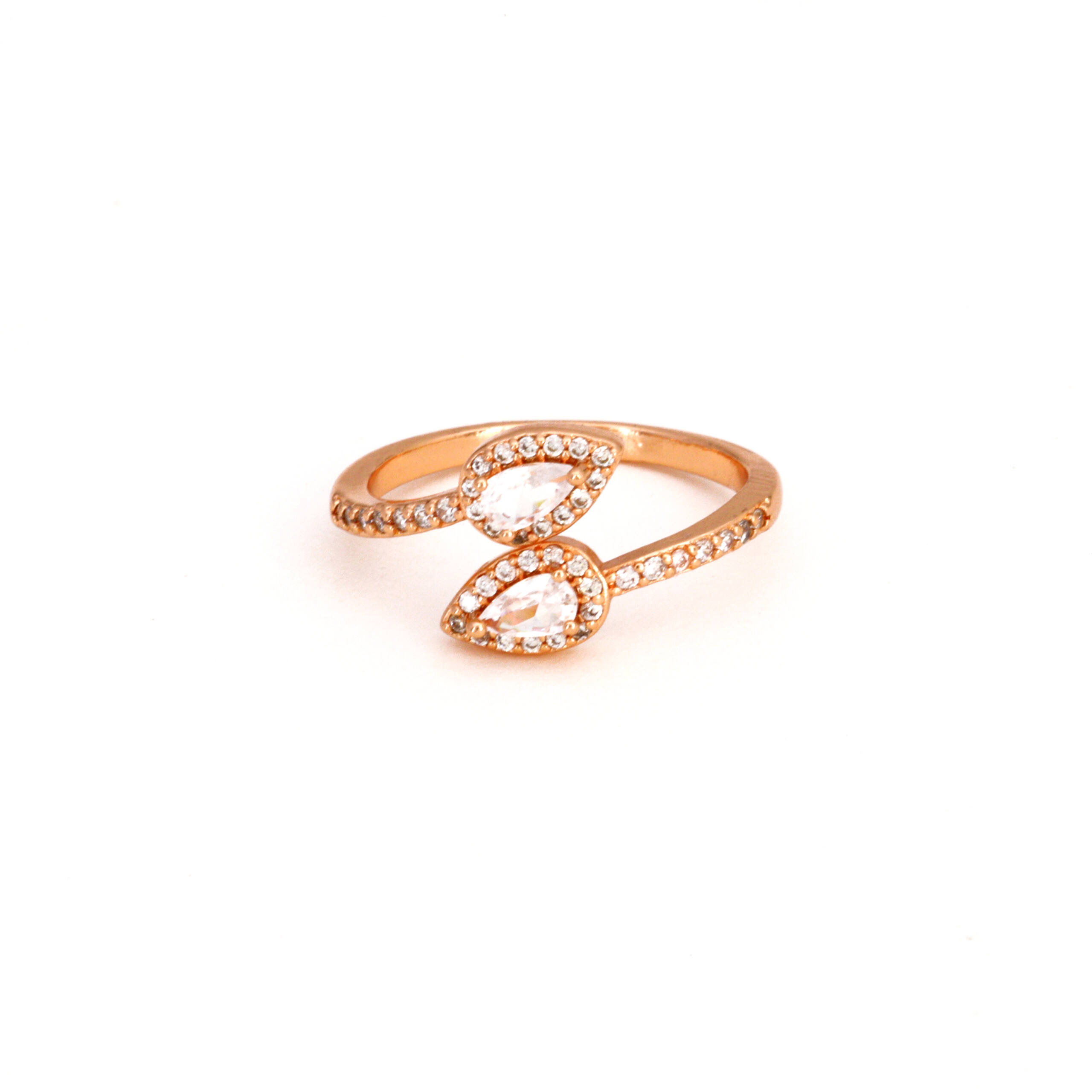 The Monarch Pear Cut Bypass Ring