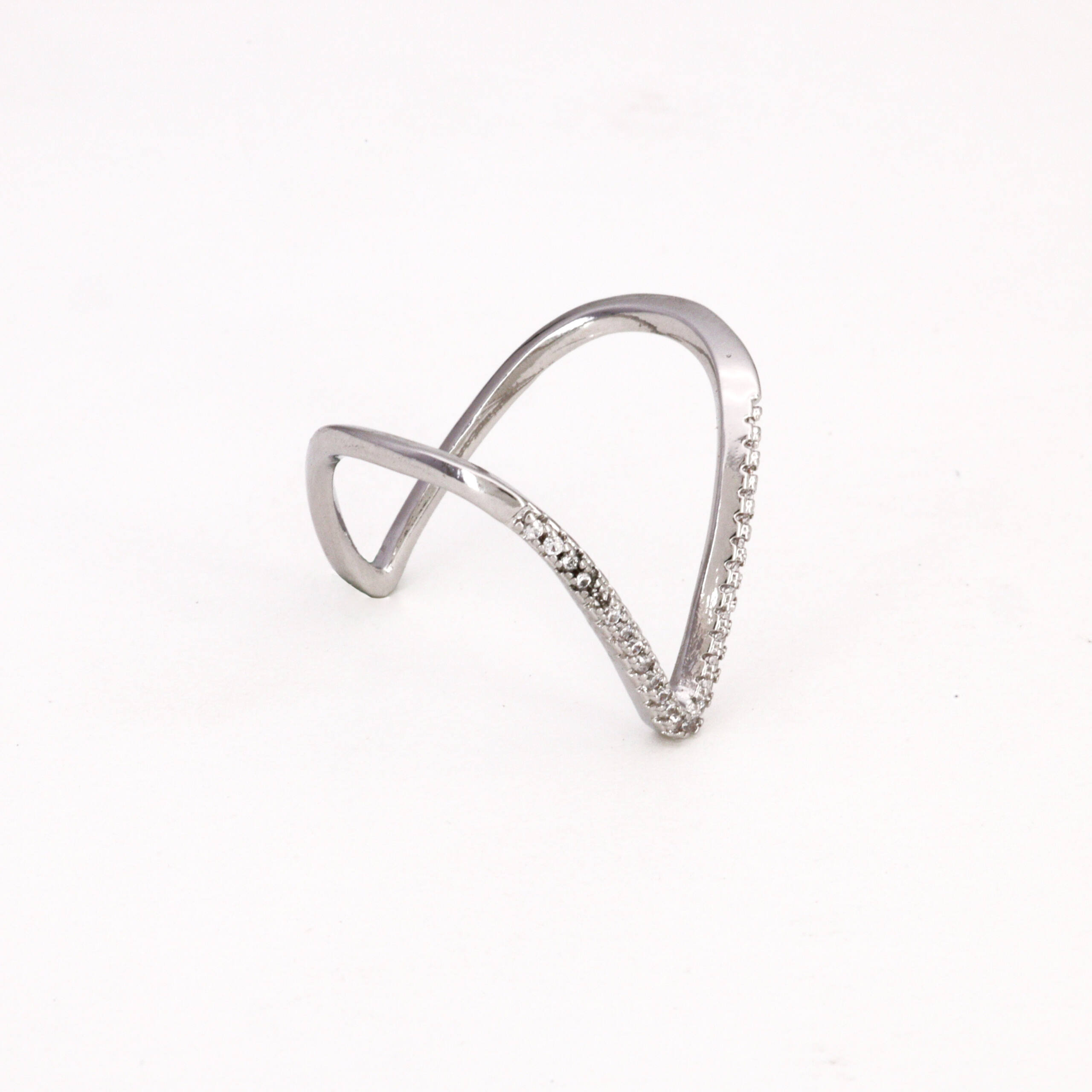 The Platinum Horizon Chevron Ring