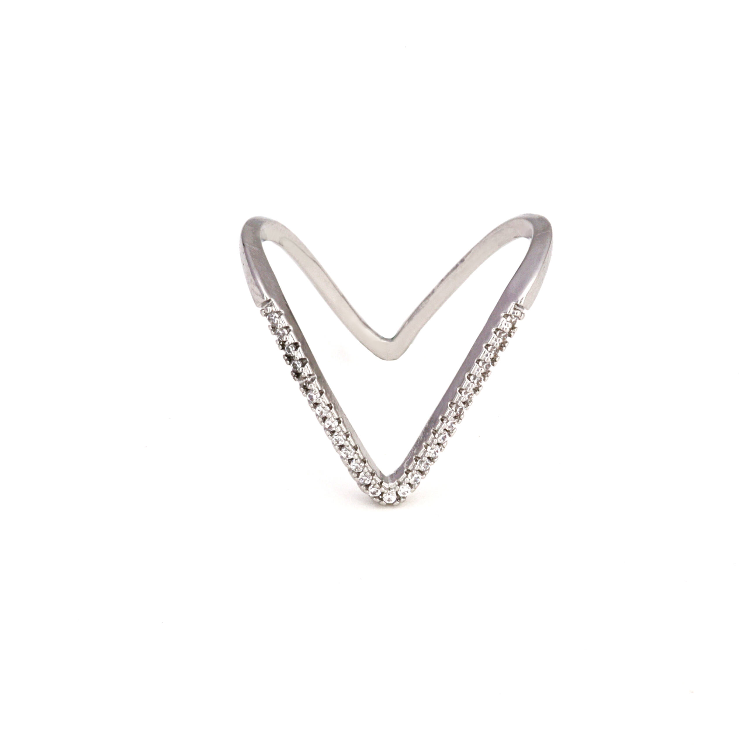 The Platinum Horizon Chevron Ring