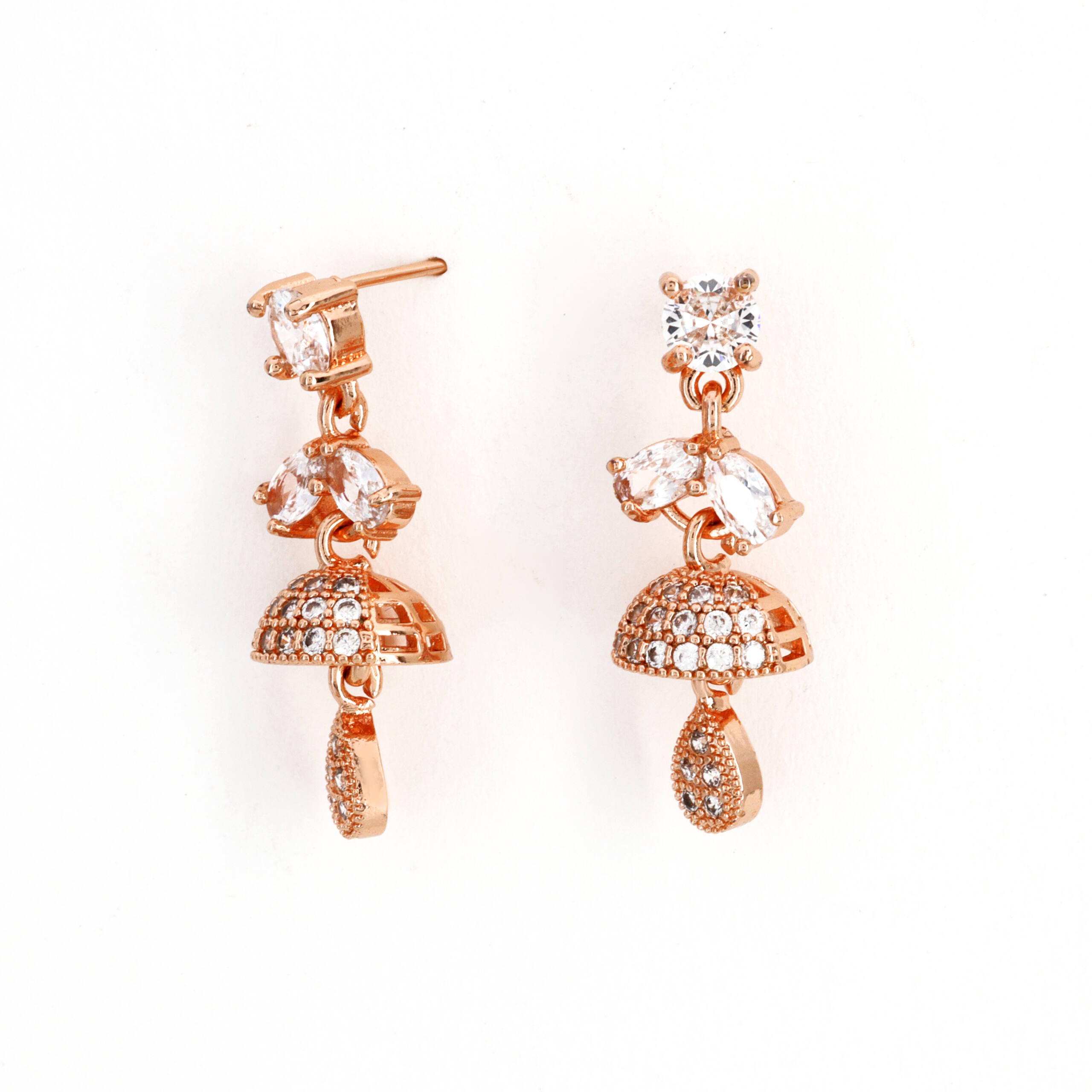 The Royal Horizon Crystal Jhumka Earrings