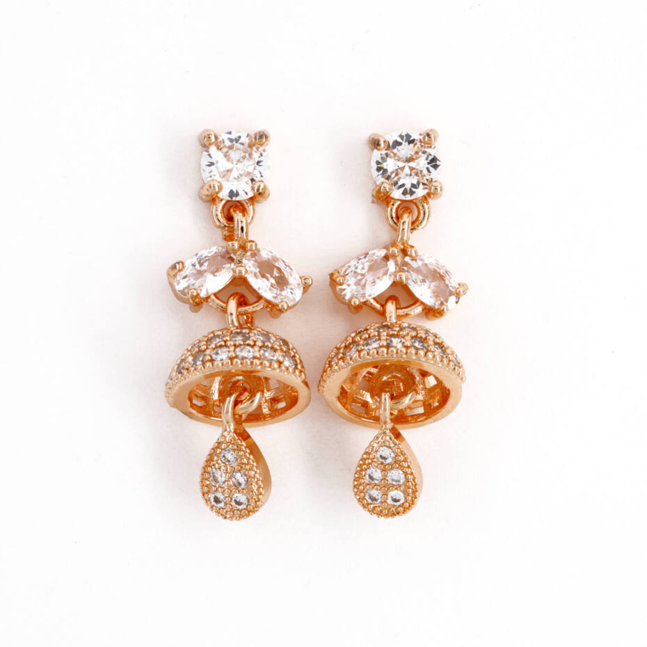 The Royal Horizon Crystal Jhumka Earrings