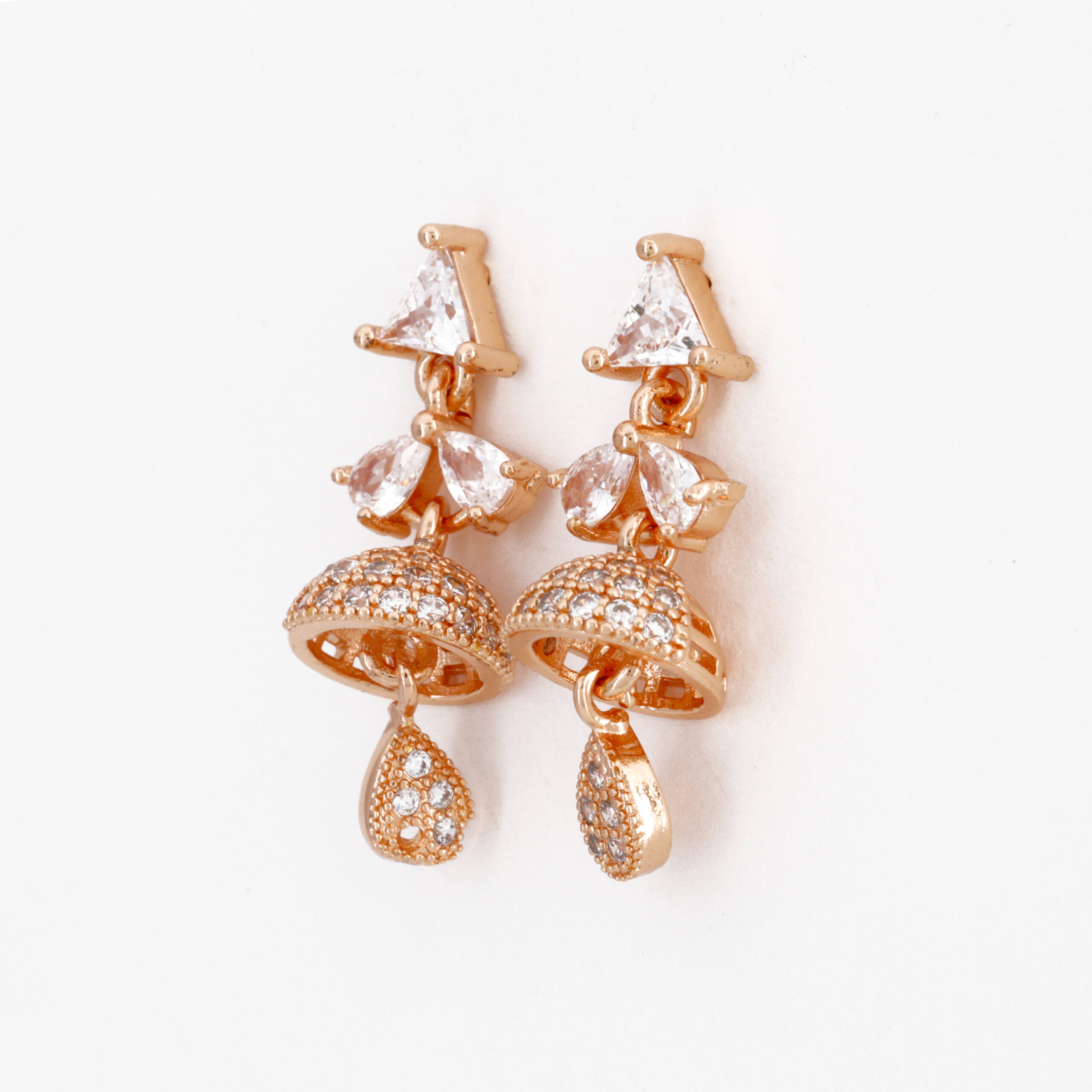 The Stella Pear Crystal Jhumka Earrings