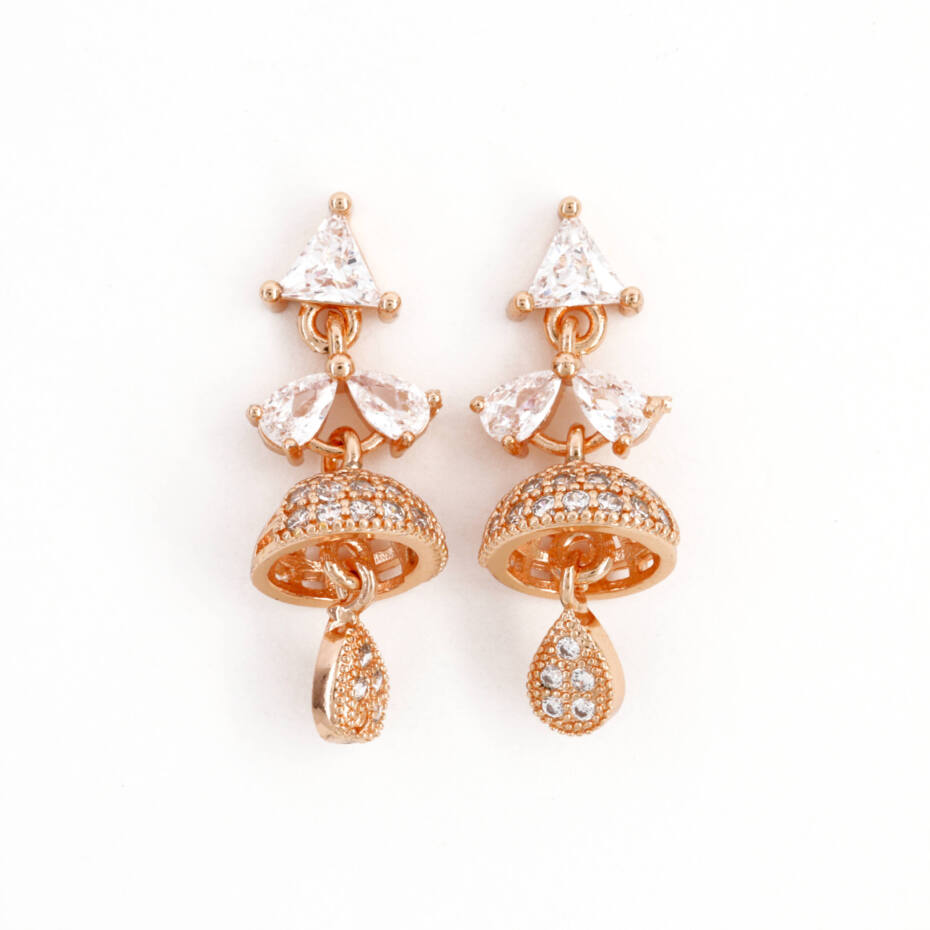 The Stella Pear Crystal Jhumka Earrings