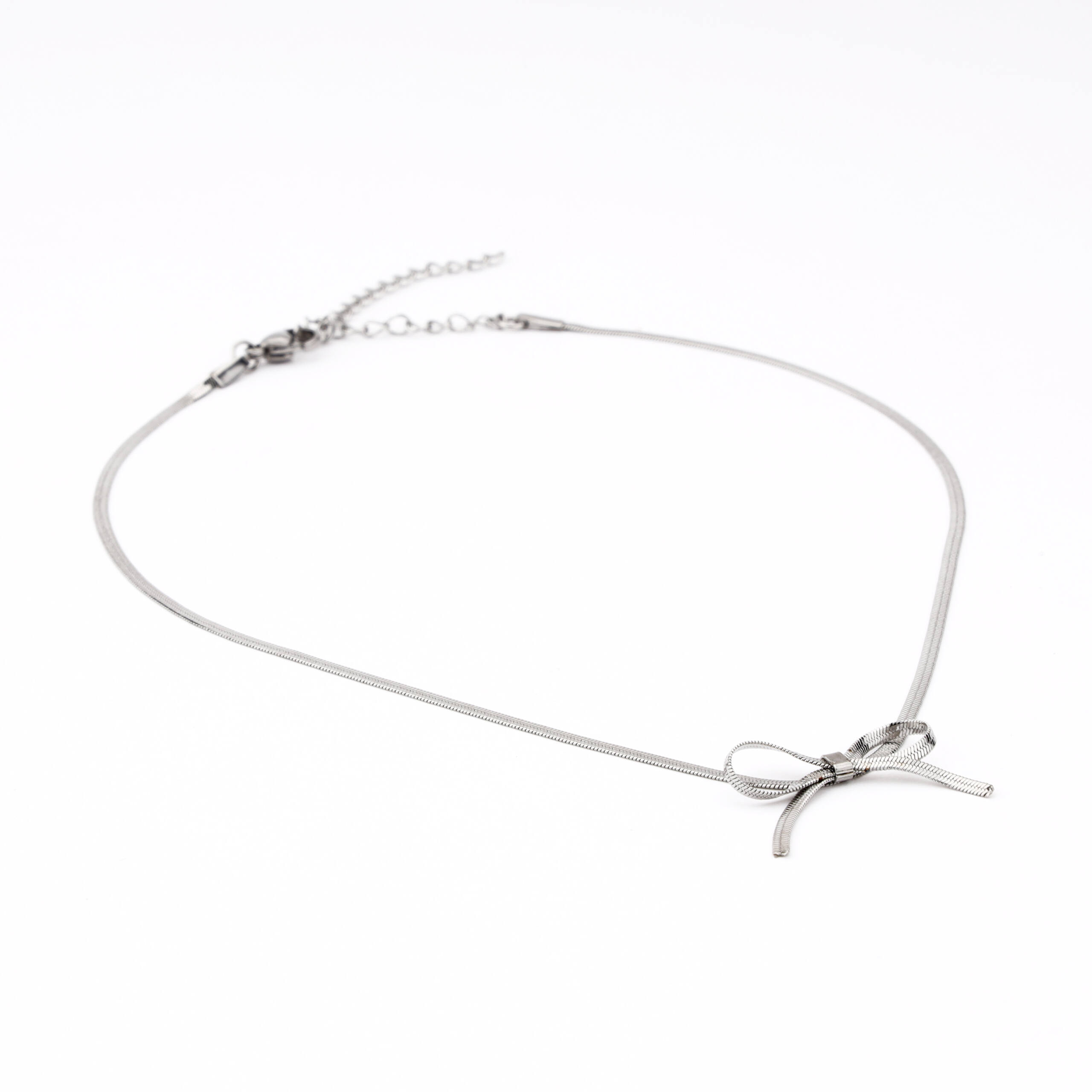 The Sterling Horizon Ribbon Bow Necklace