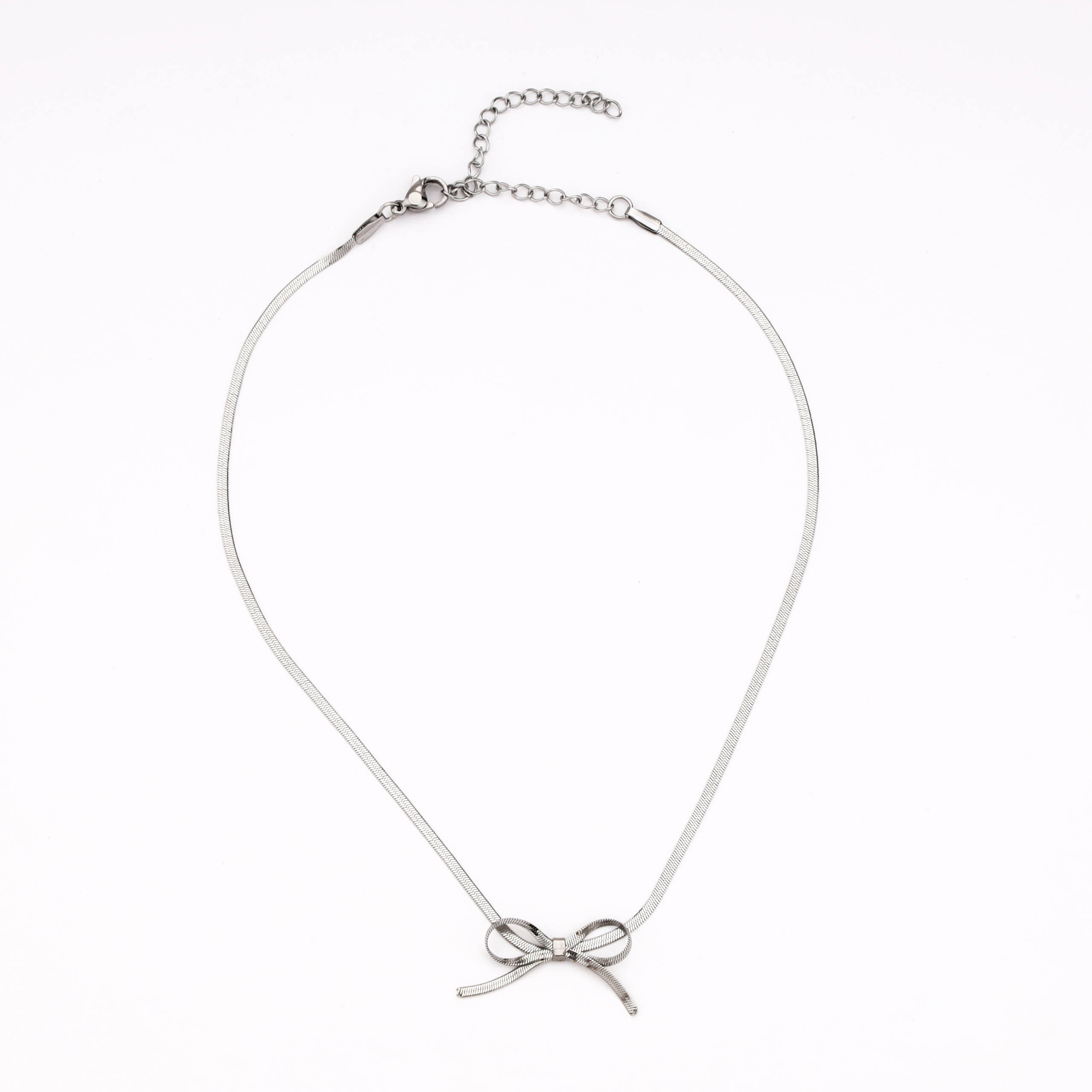 The Sterling Horizon Ribbon Bow Necklace