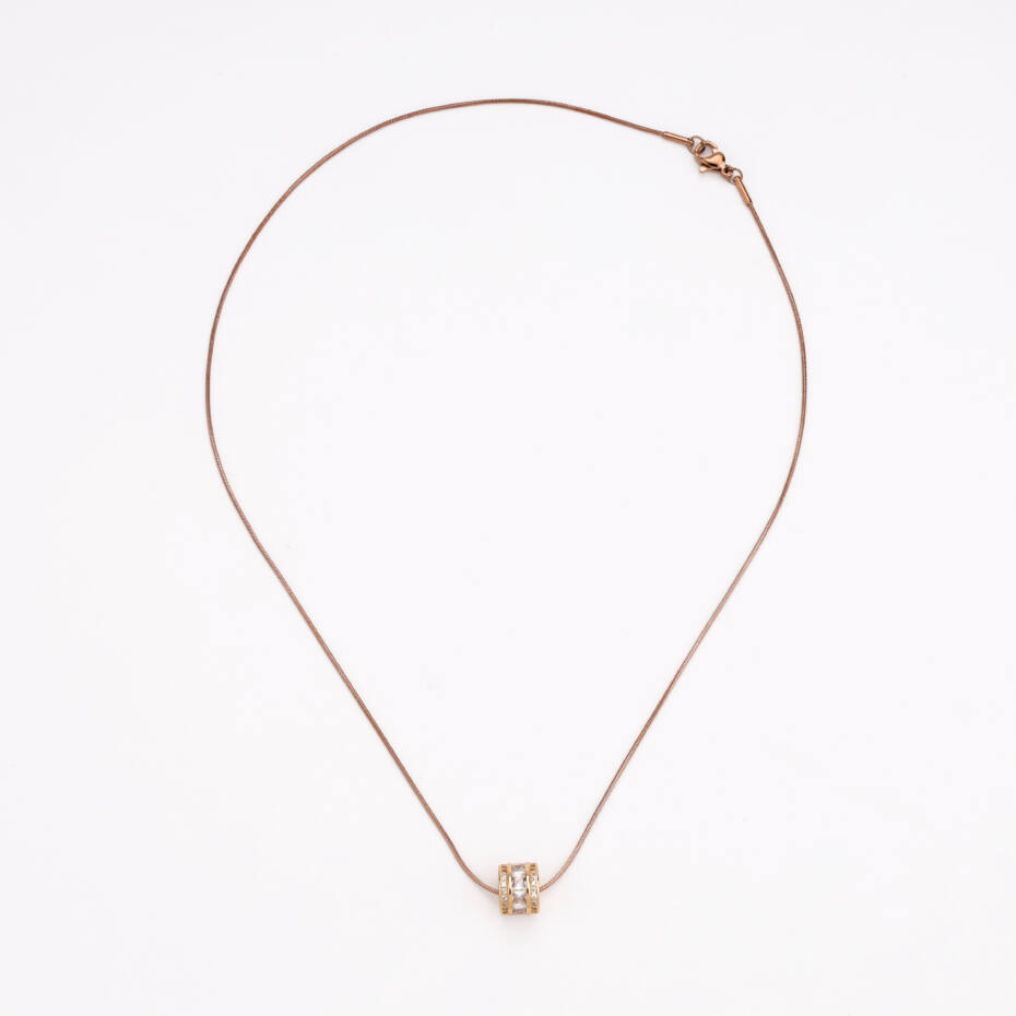 The Trinity Pav? Orbit Barrel Necklace
