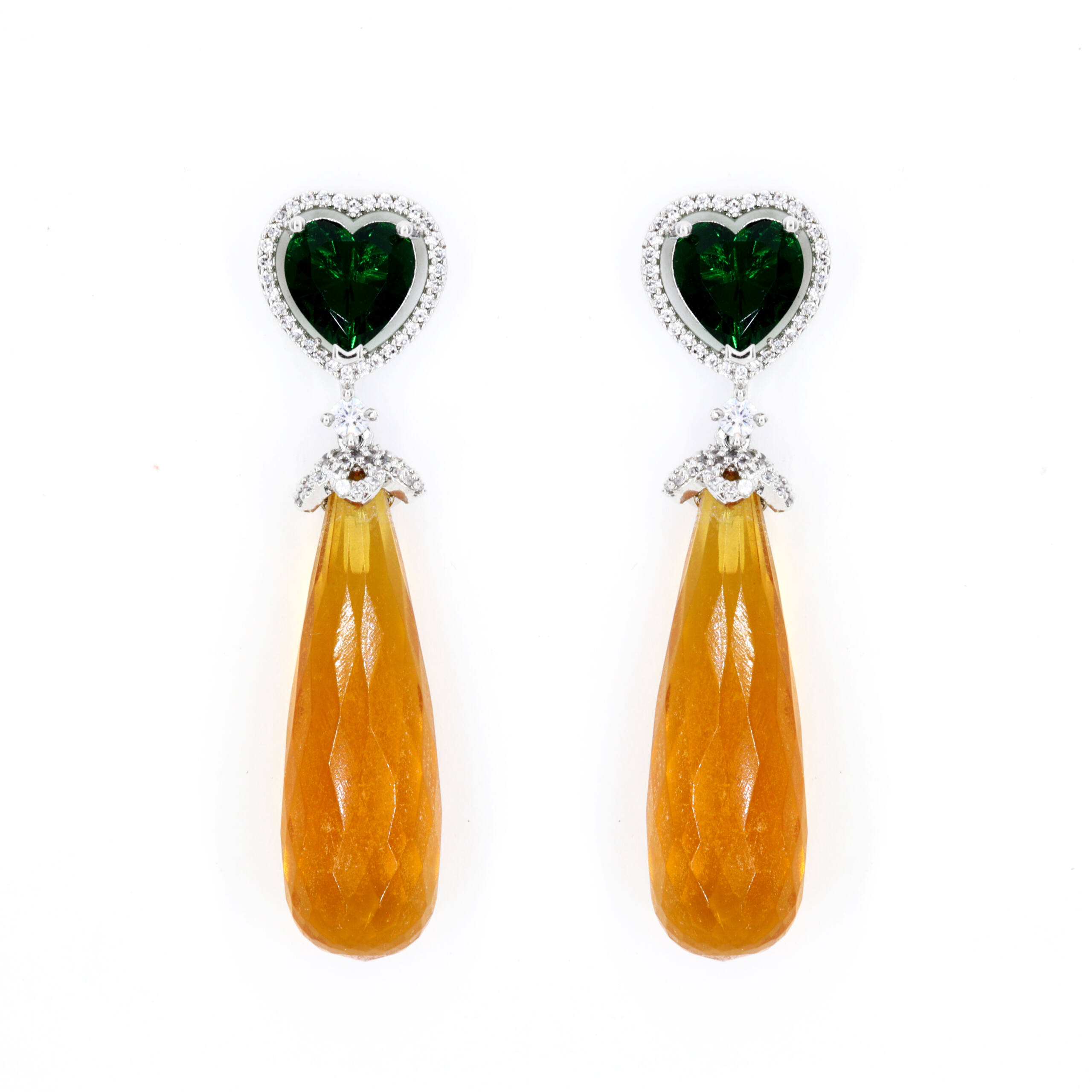 Amber Glow Long Drop Earrings