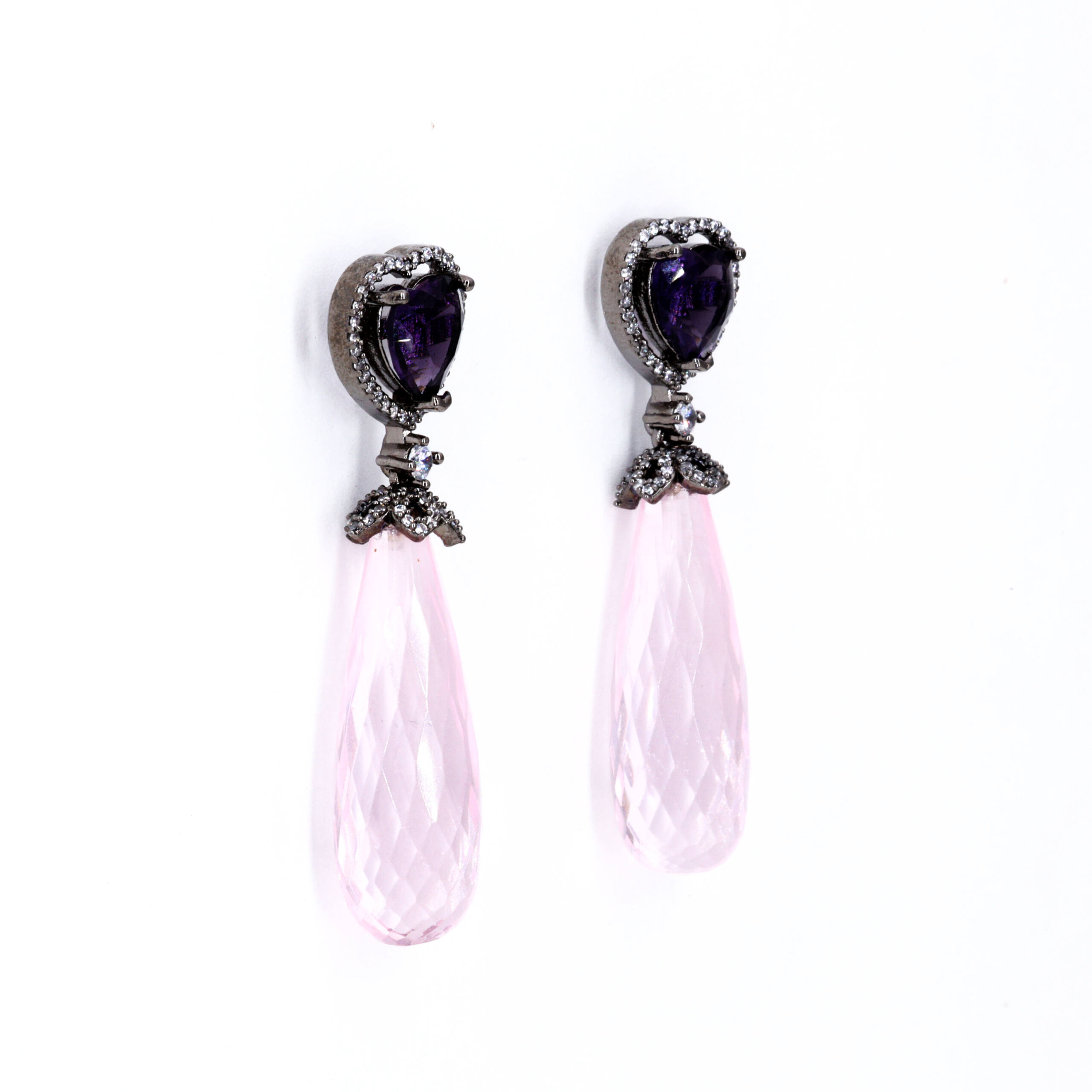 Amethyst Pink Drop Earrings
