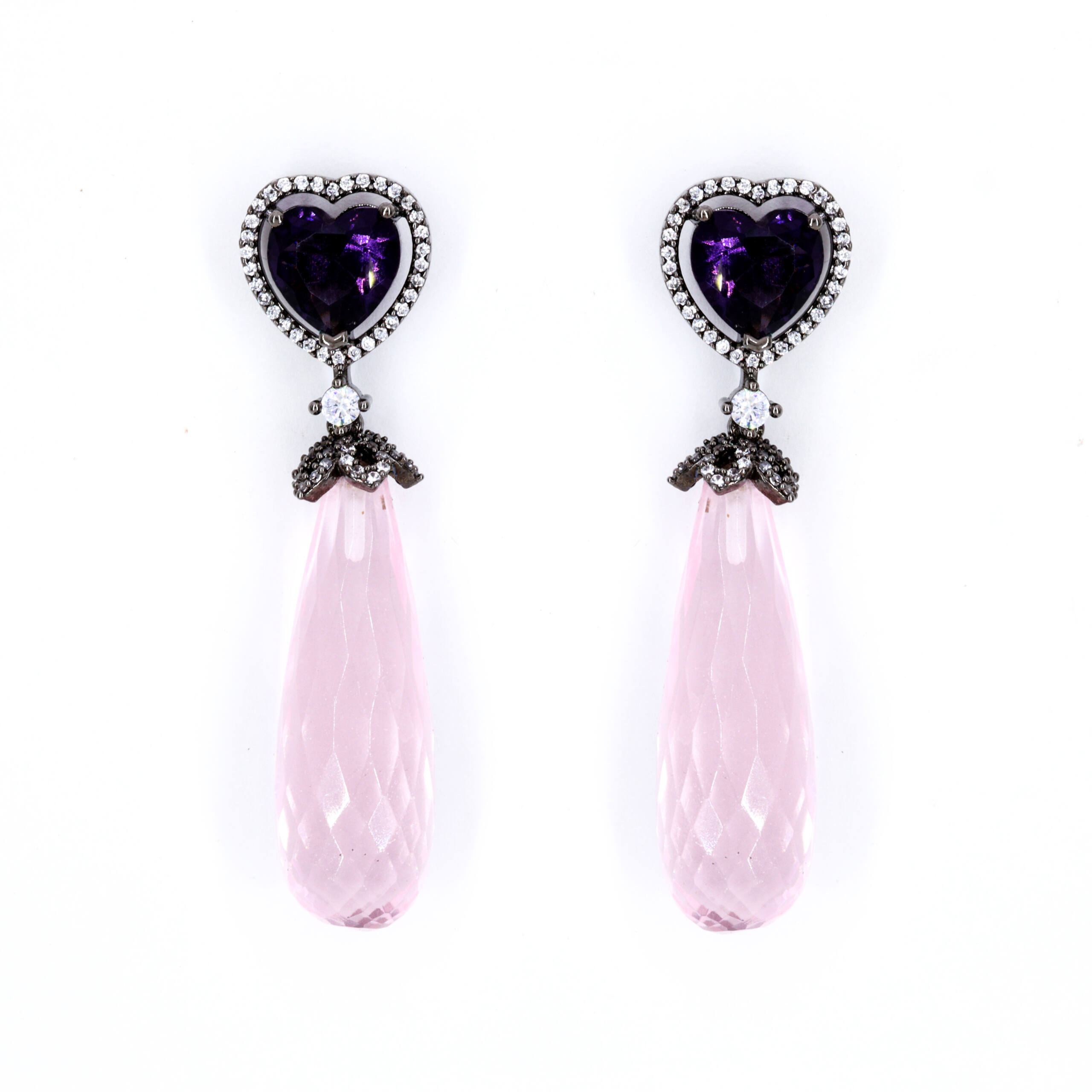 Amethyst Pink Drop Earrings