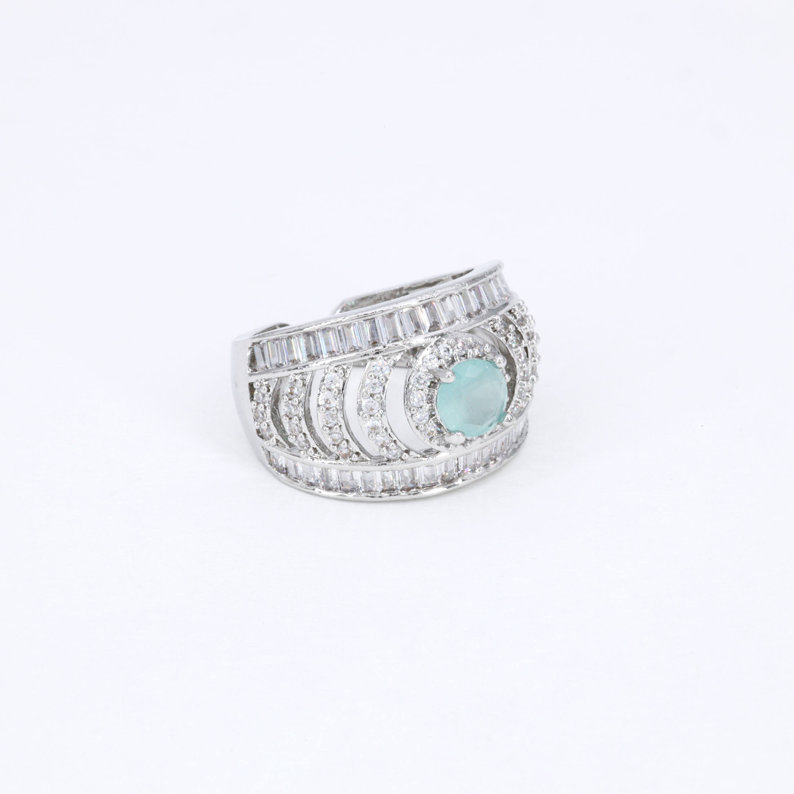 Aqua Blue Lattice Ring