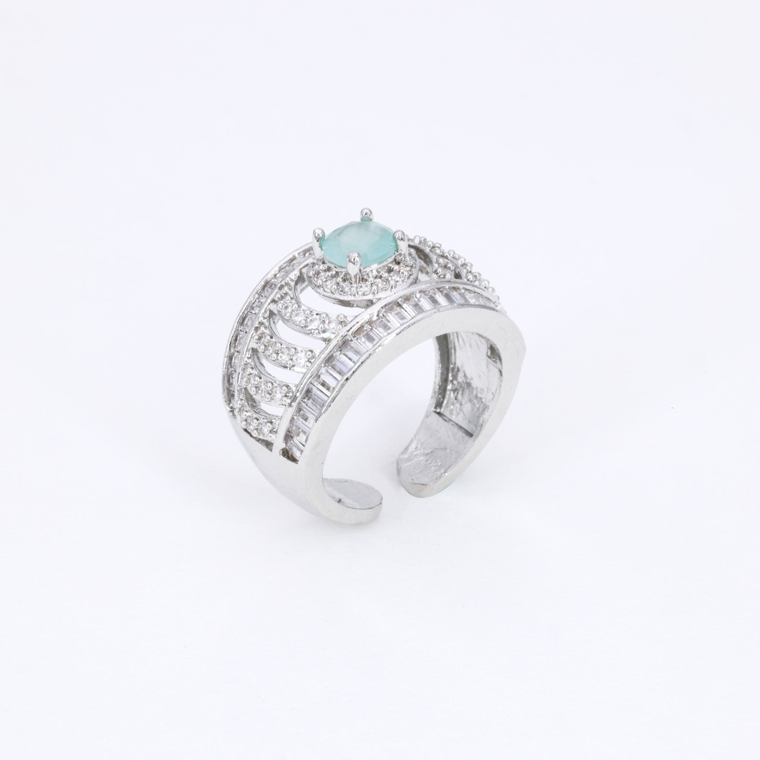 Aqua Blue Lattice Ring