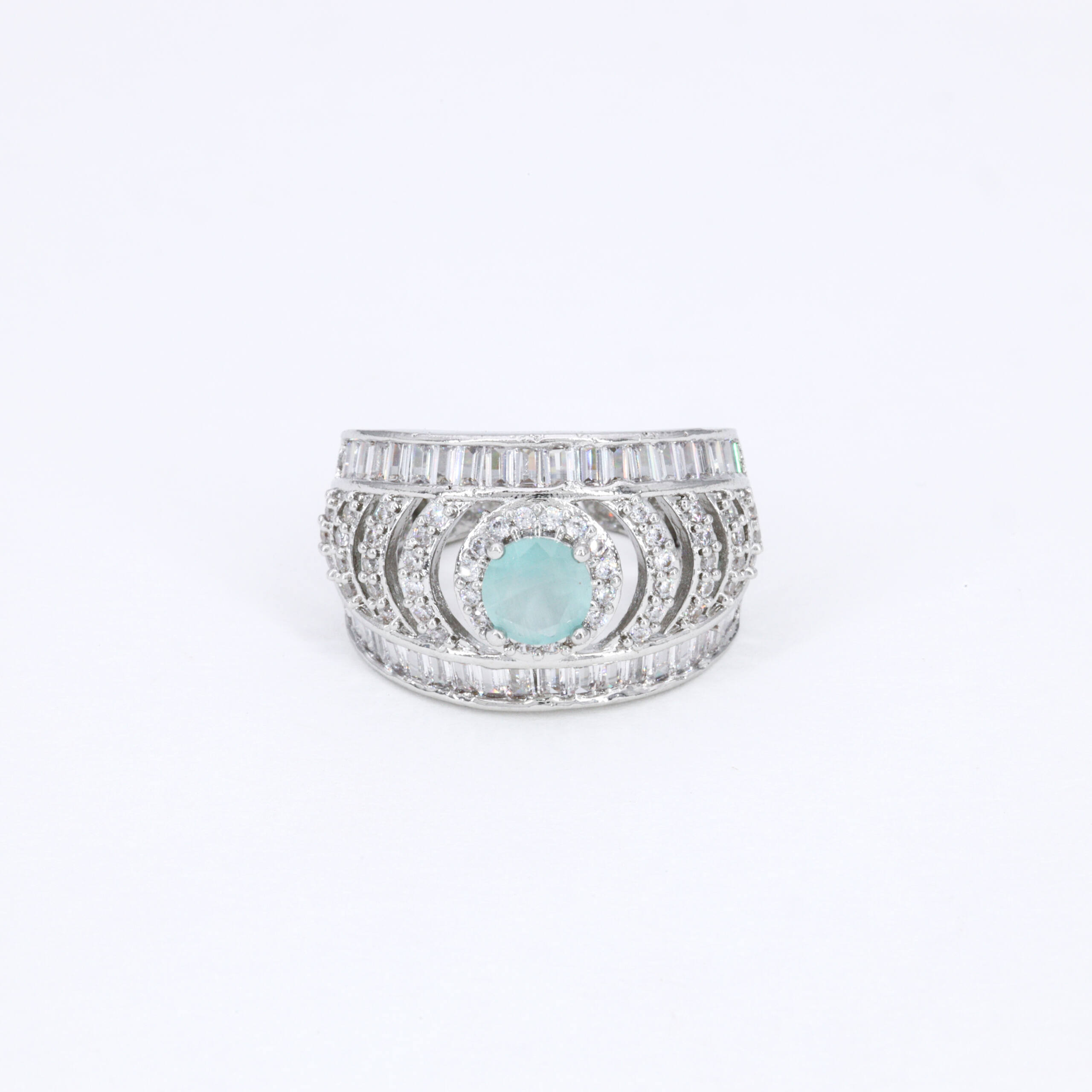 Aqua Blue Lattice Ring