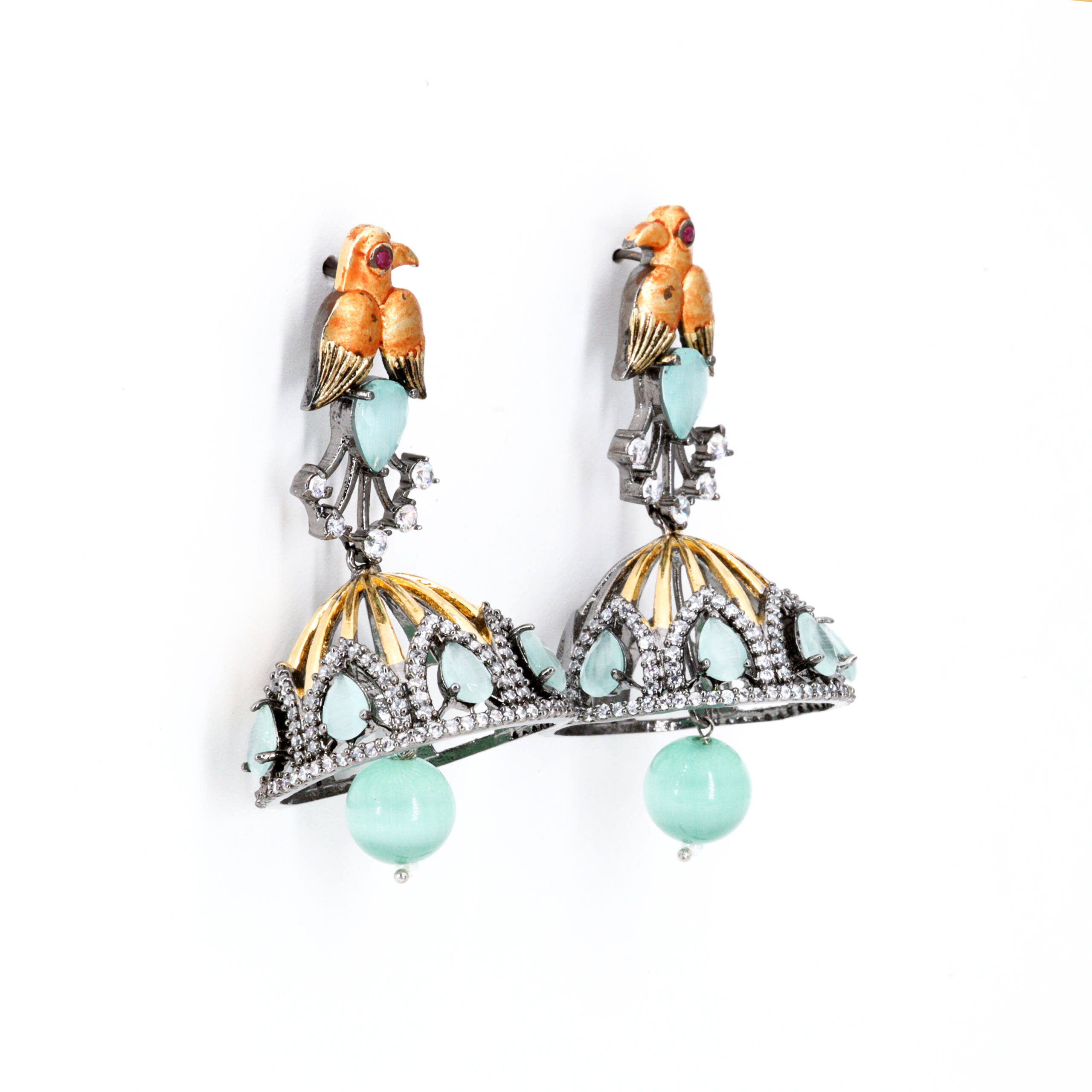 Aqua Mist Jhumka Drop Earrings