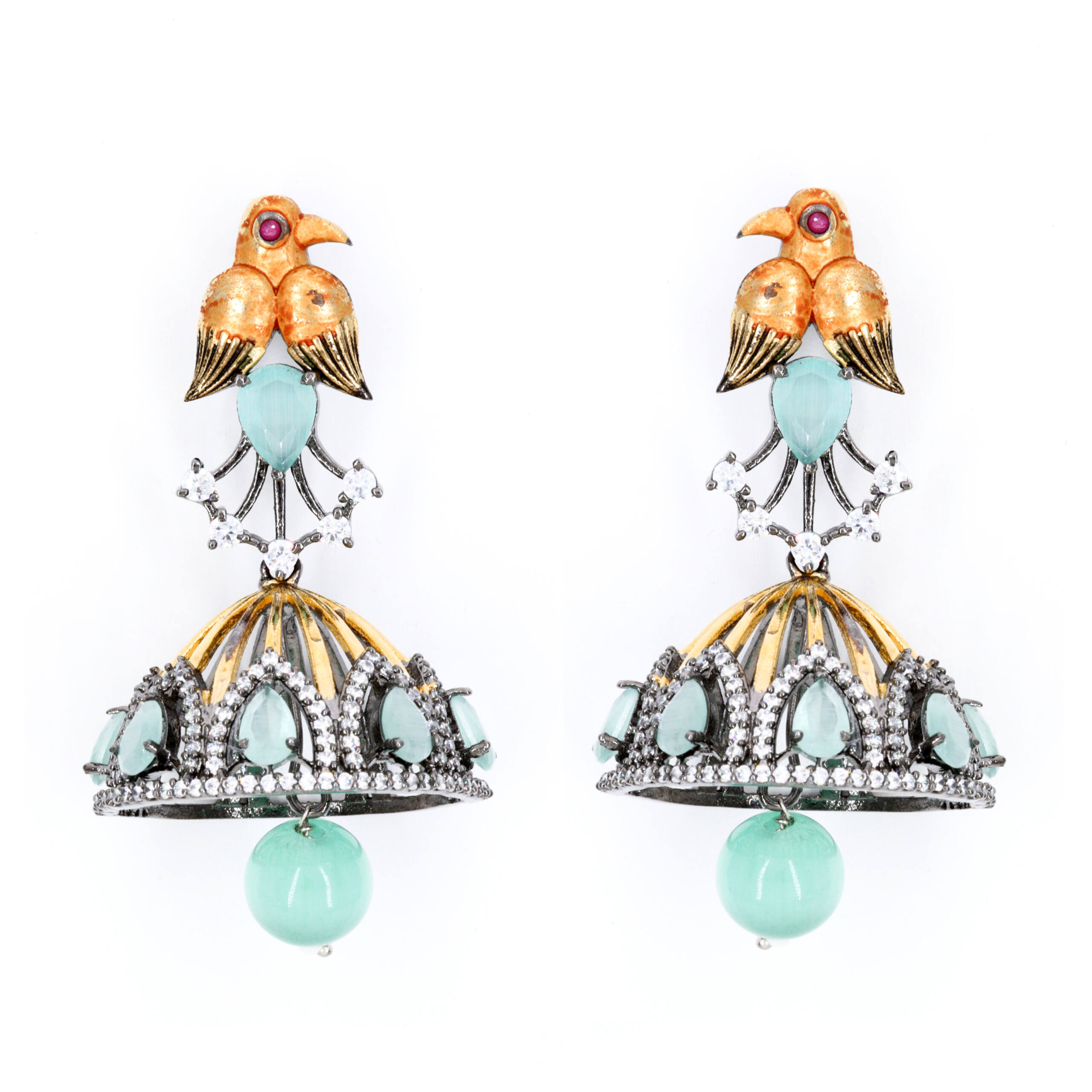 Aqua Mist Jhumka Drop Earrings