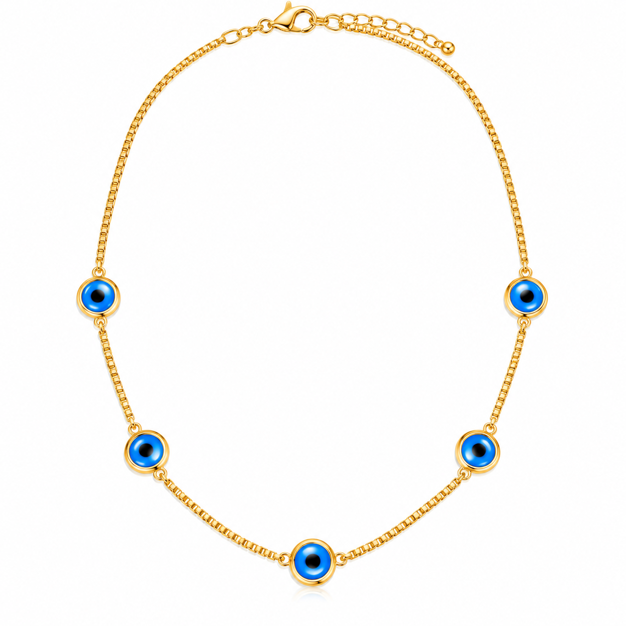 Blue Multicolor Gold Tone Necklace