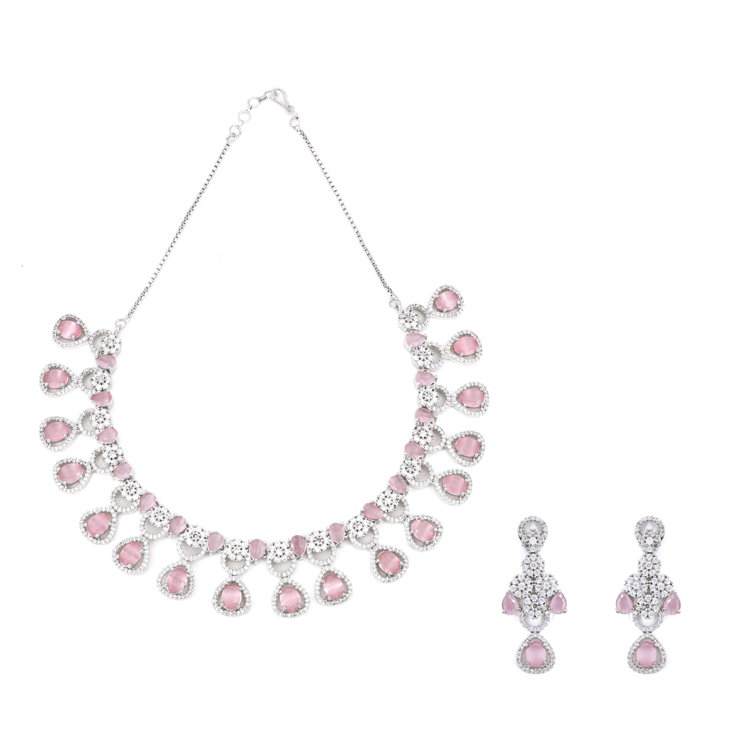 Blush Floral Necklace and Earring Set