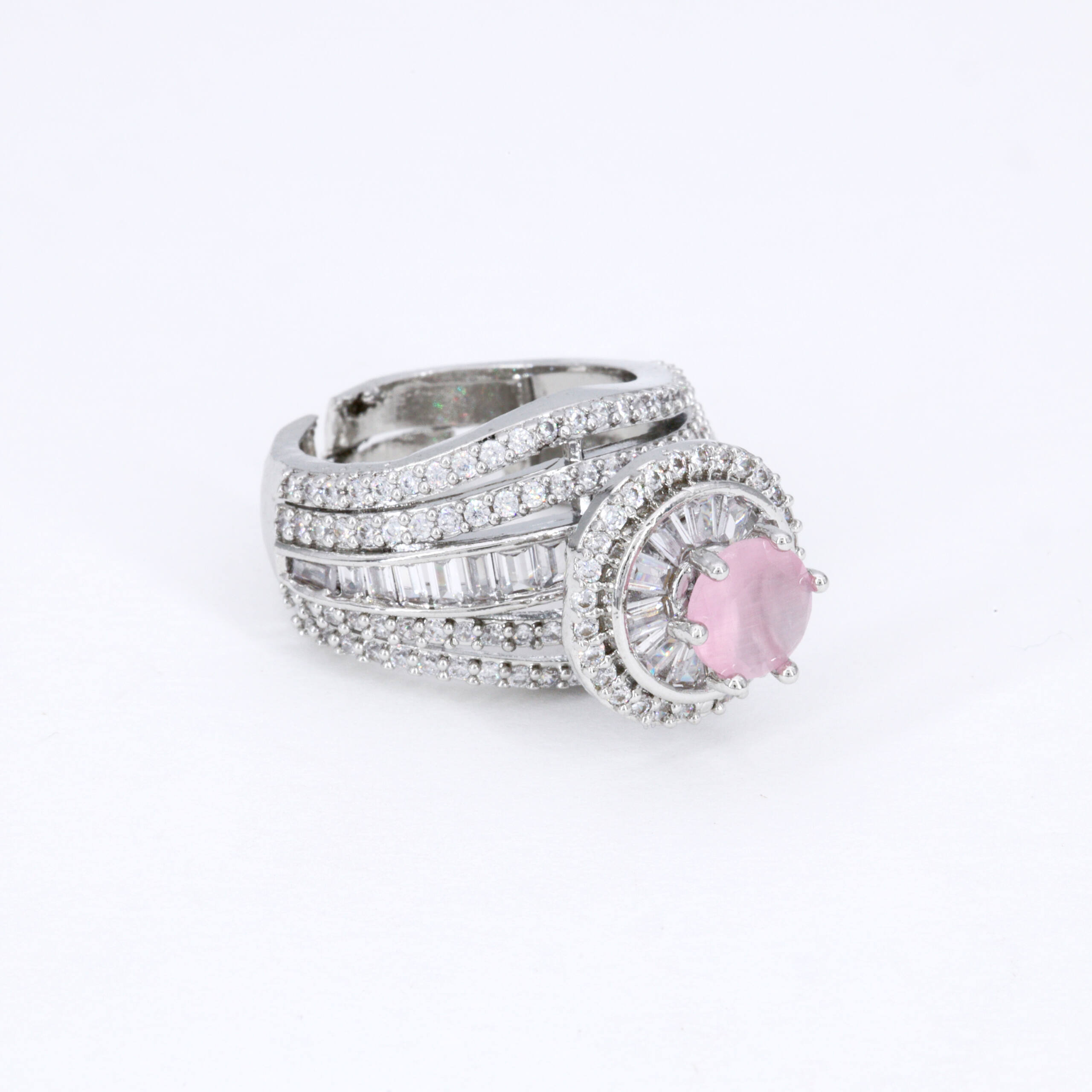 Blush Pink Accent Sculpted Ring