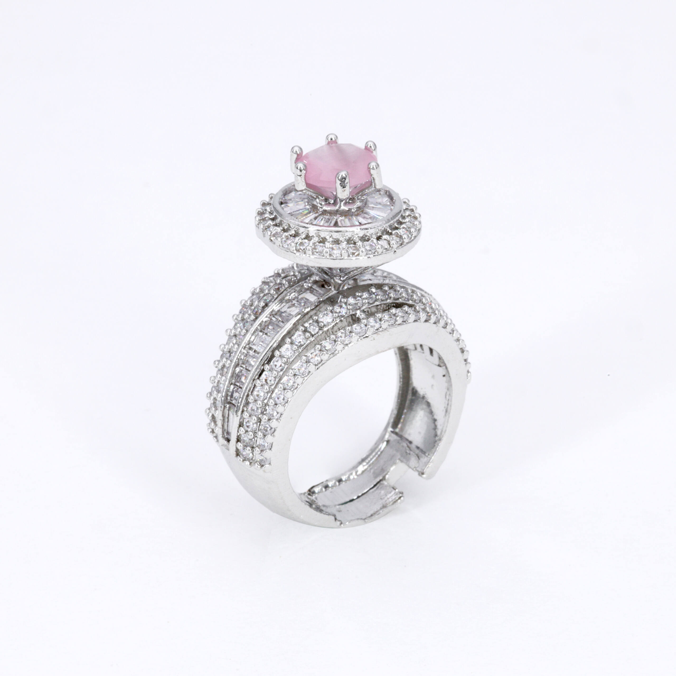Blush Pink Accent Sculpted Ring