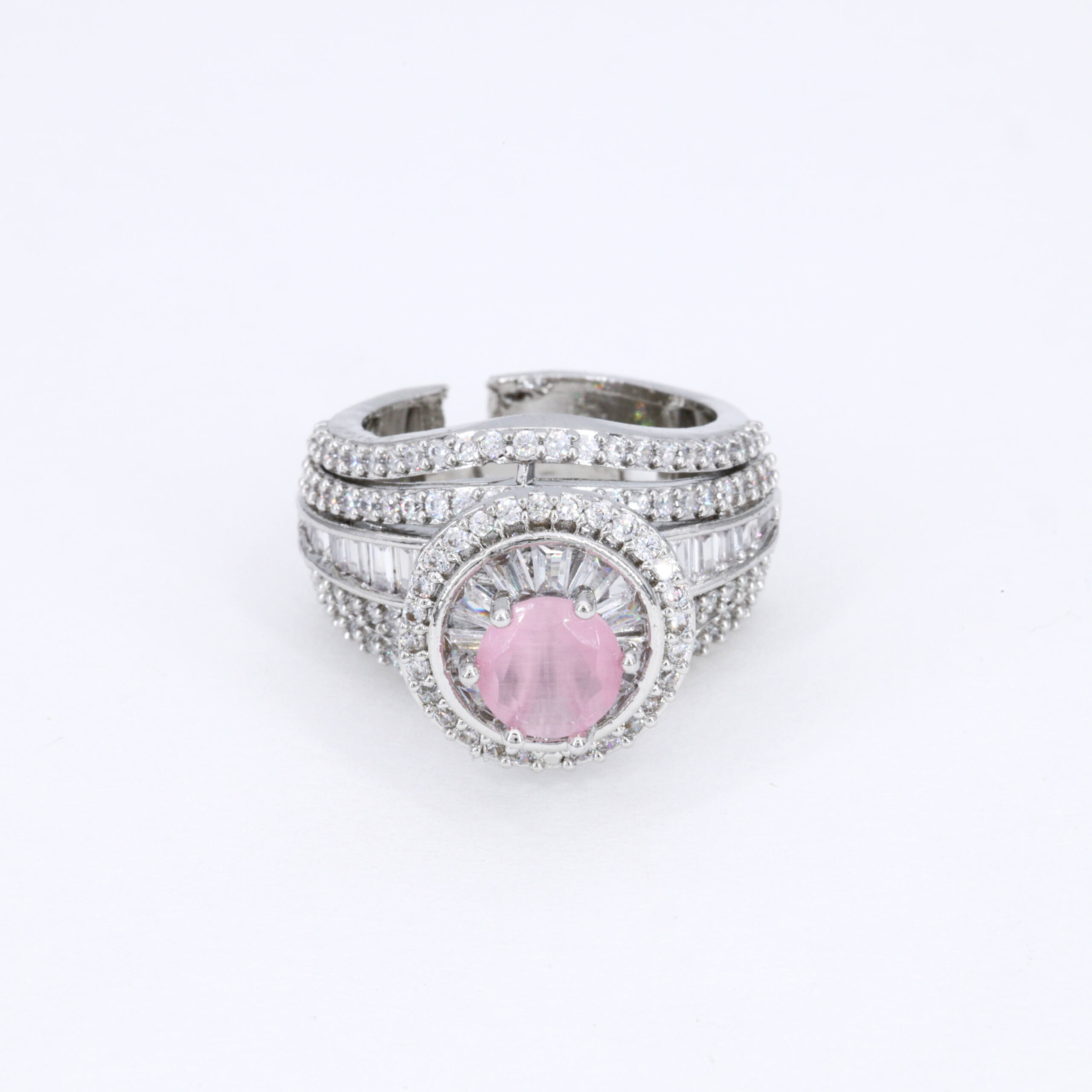 Blush Pink Accent Sculpted Ring