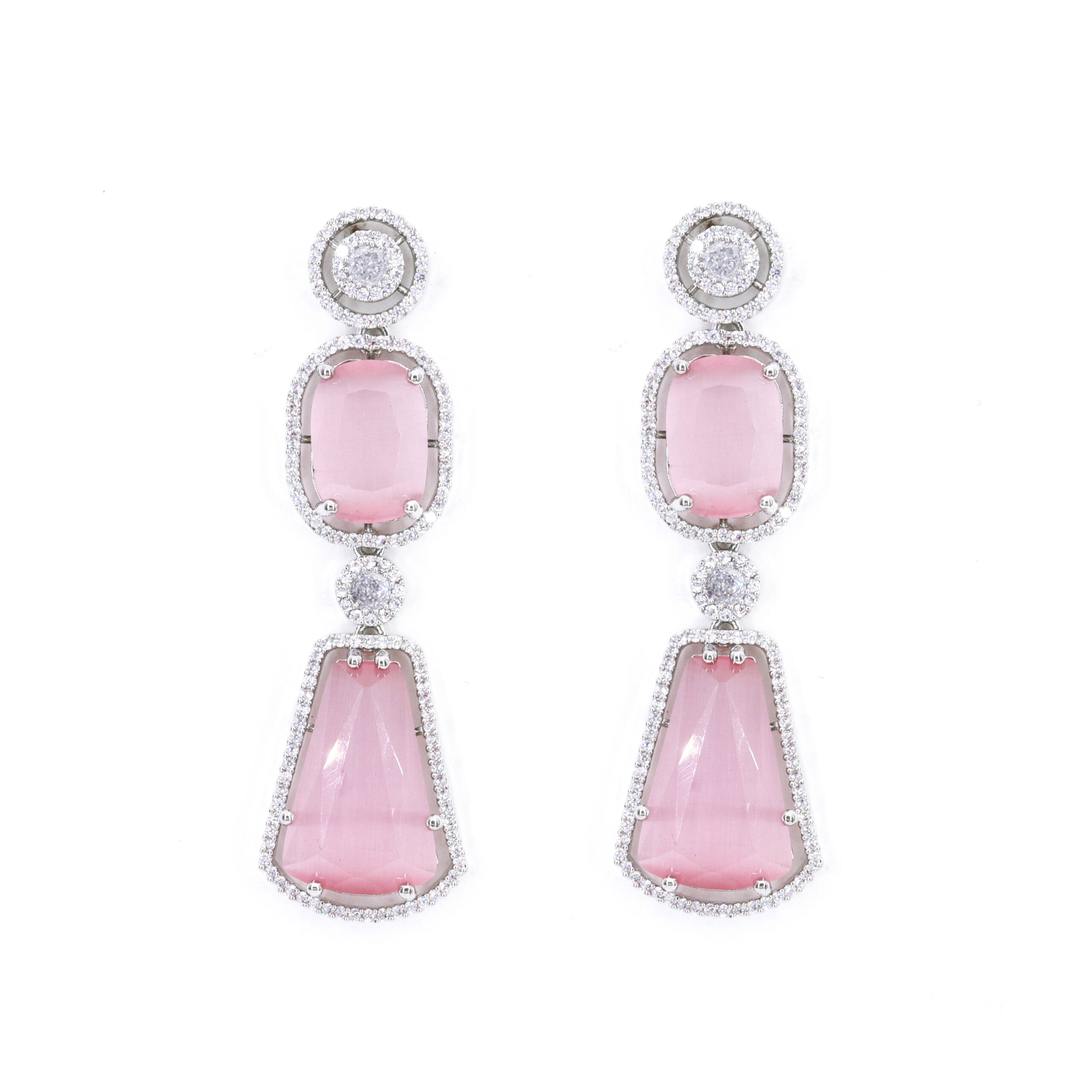 Blush Pink Cascade Pendant Set