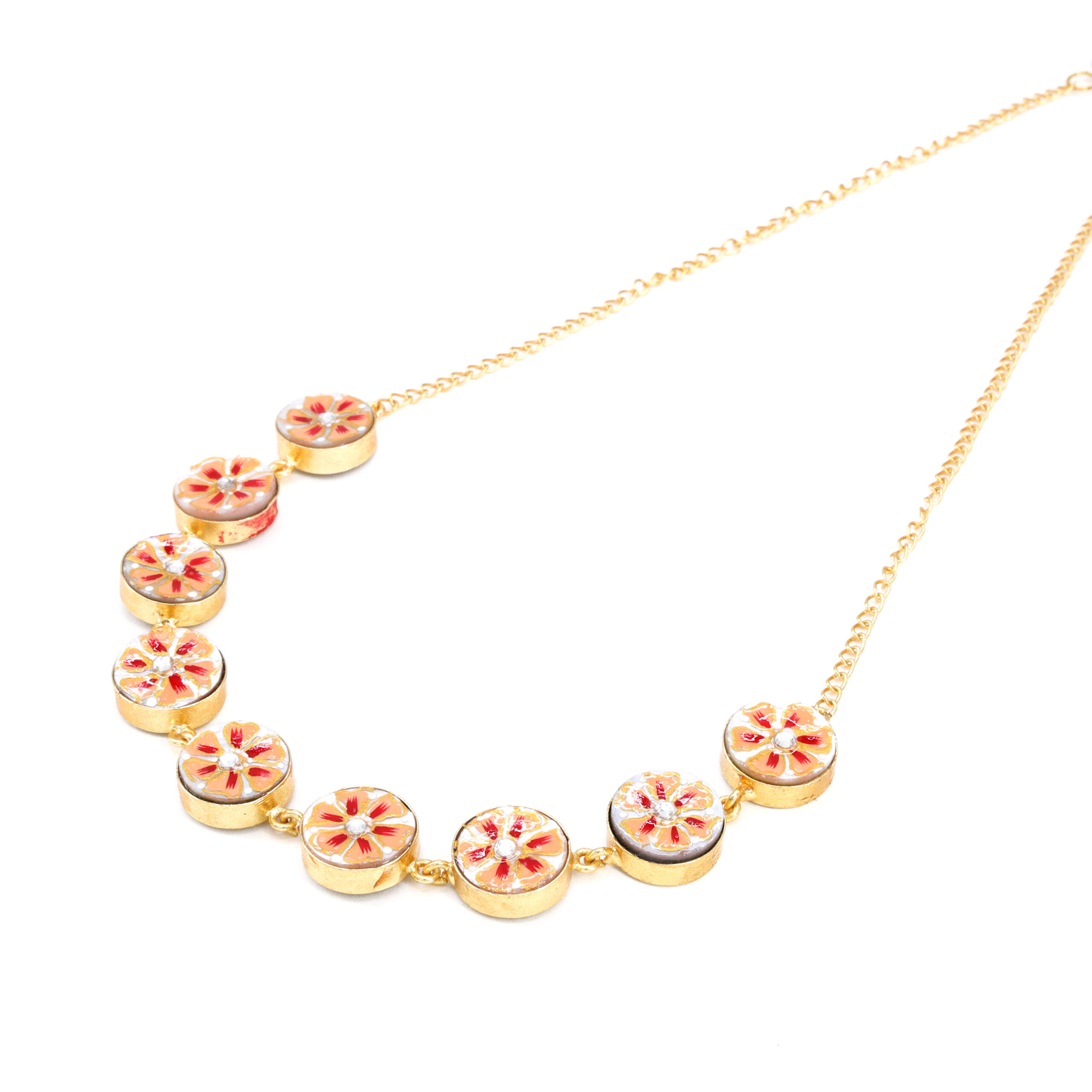 Coral Bloom Statement Necklace Set