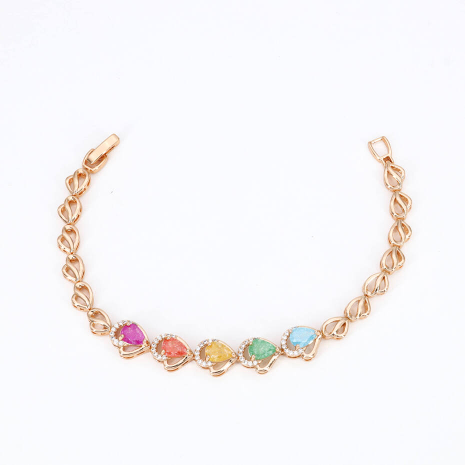 Coral Petal Charm Bracelet