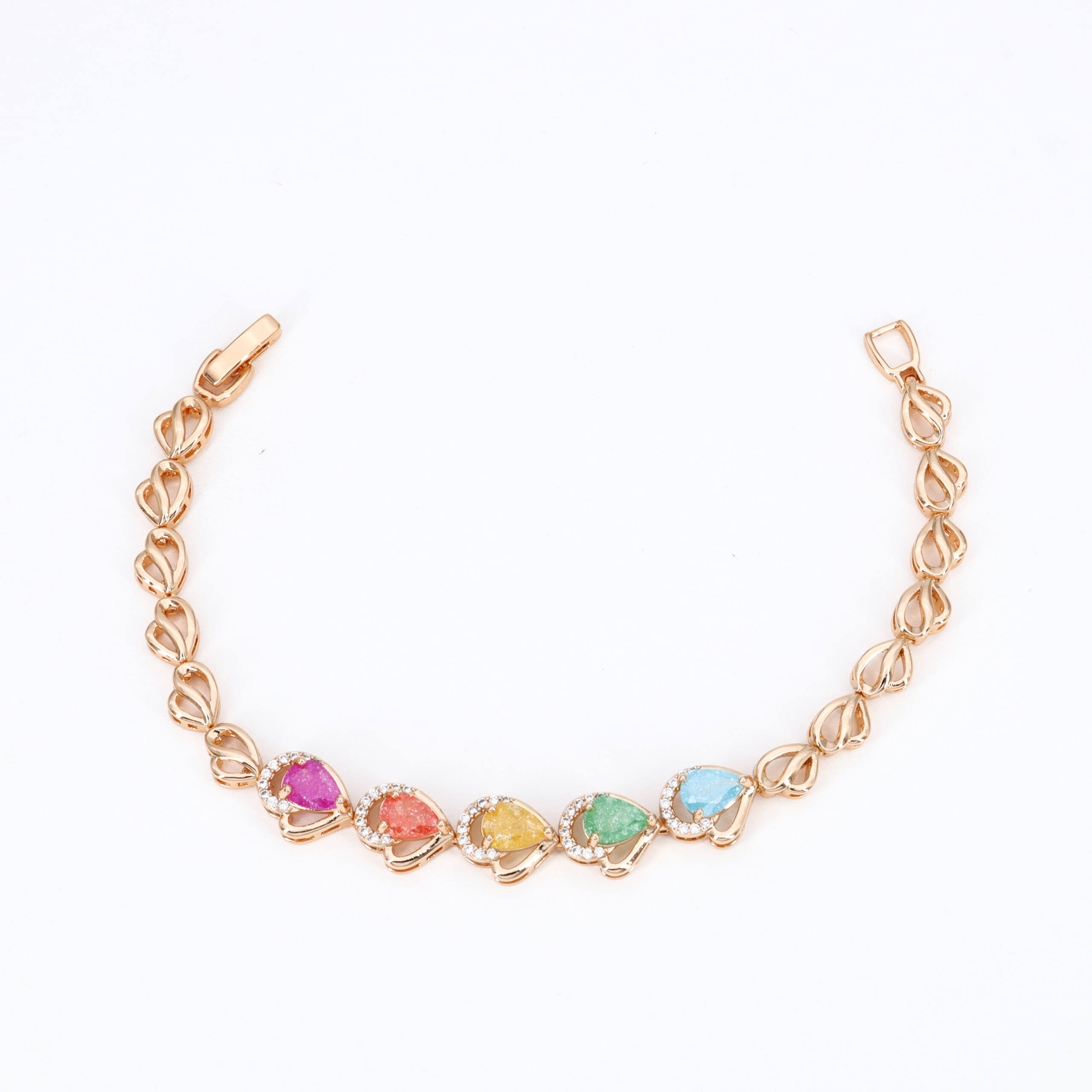 Coral Petal Charm Bracelet