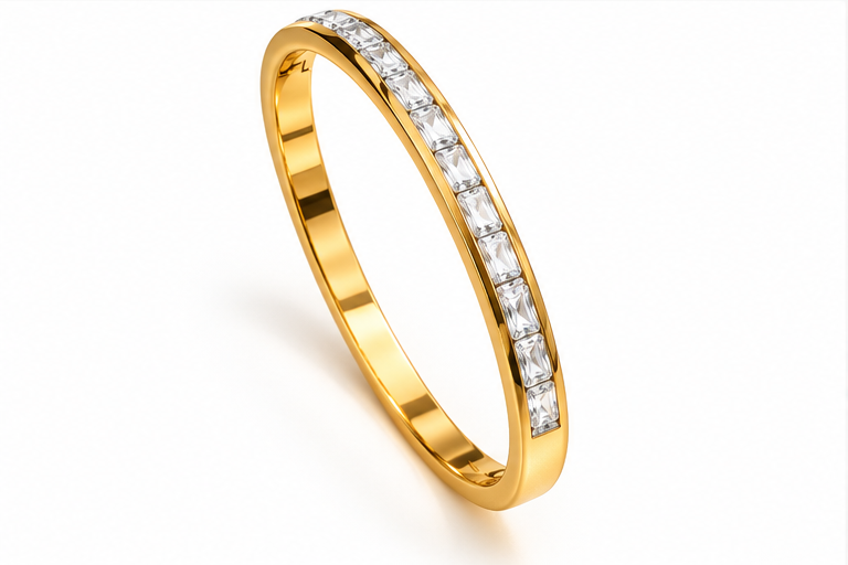 Dual Line Sparkle Gold Tone Kada
