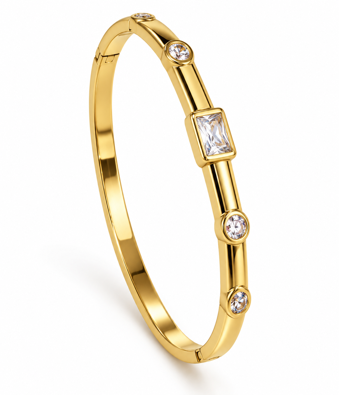 Elegant Gold Tone AD Style Kada