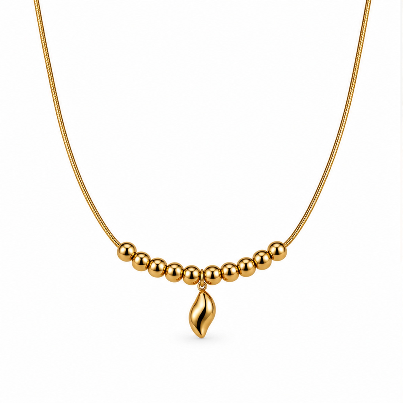 Elegant Gold Tone Crescent Necklace